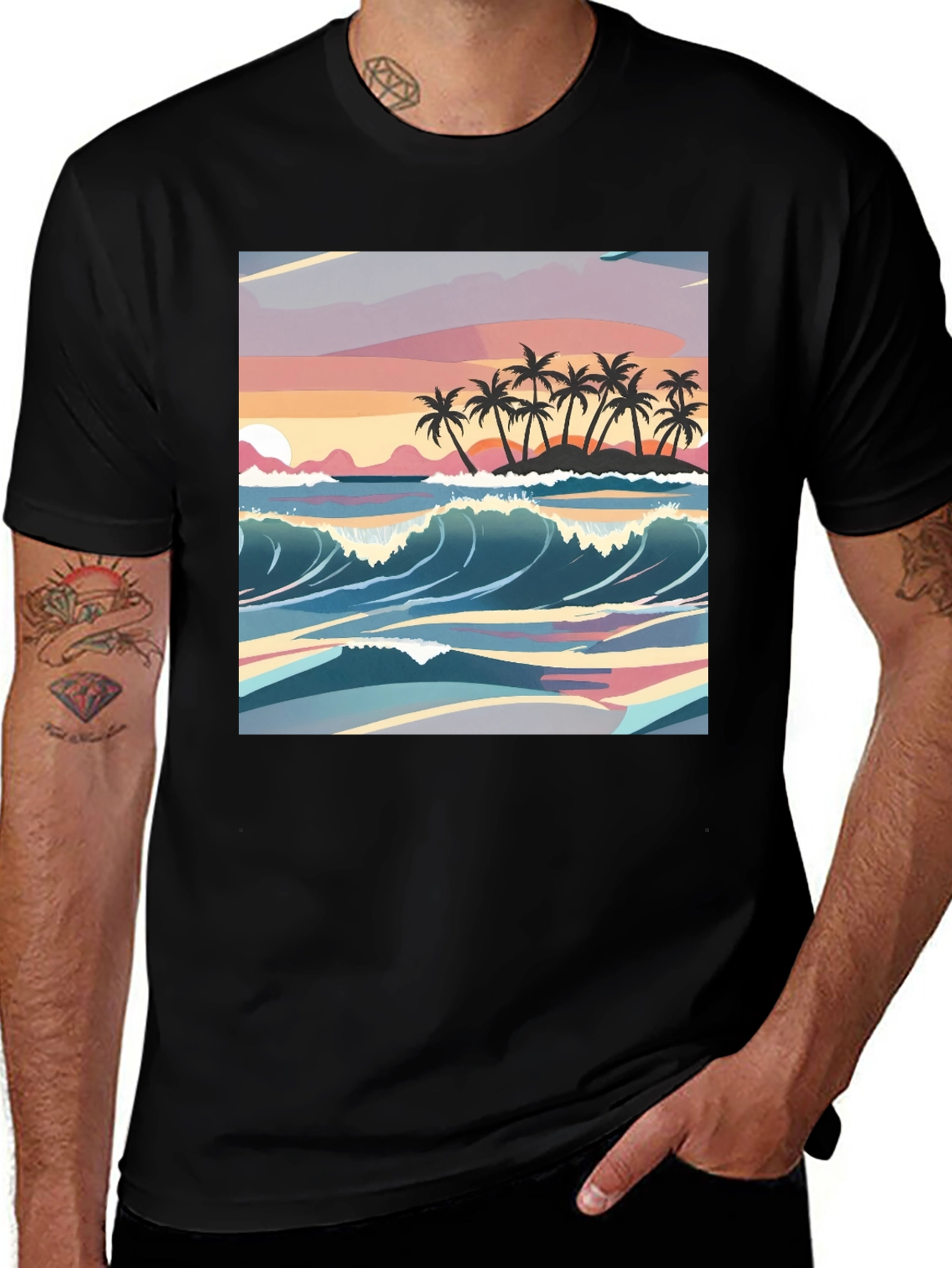 Variant 3 of Tropical Sunset Graphic Tee - Island Vibes