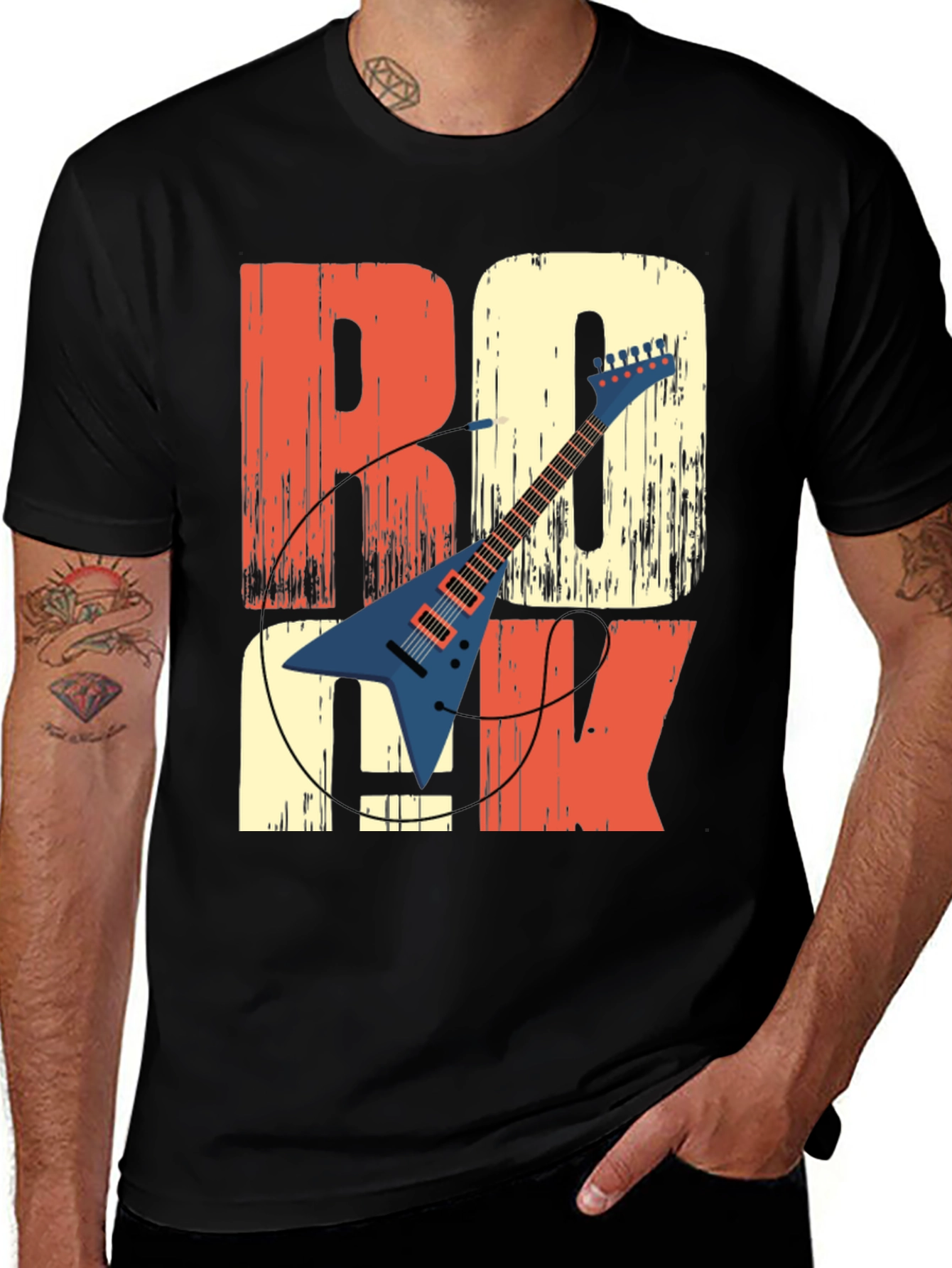 Variant 7 of Retro Rock Guitar T-Shirt
