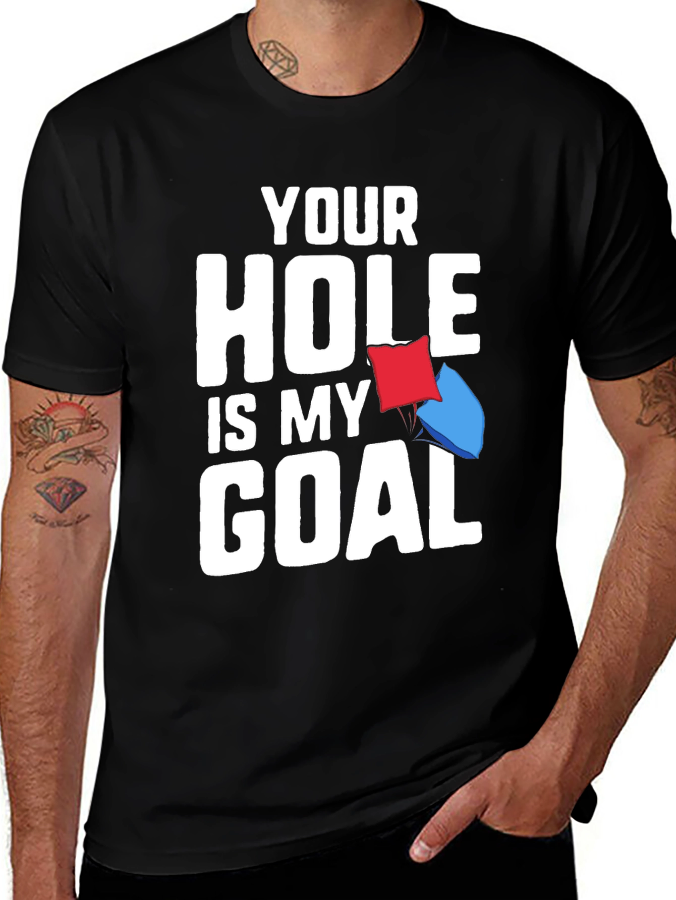 Variant 4 of Your Hole is My Goal T-Shirt - Funny Cornhole Tee