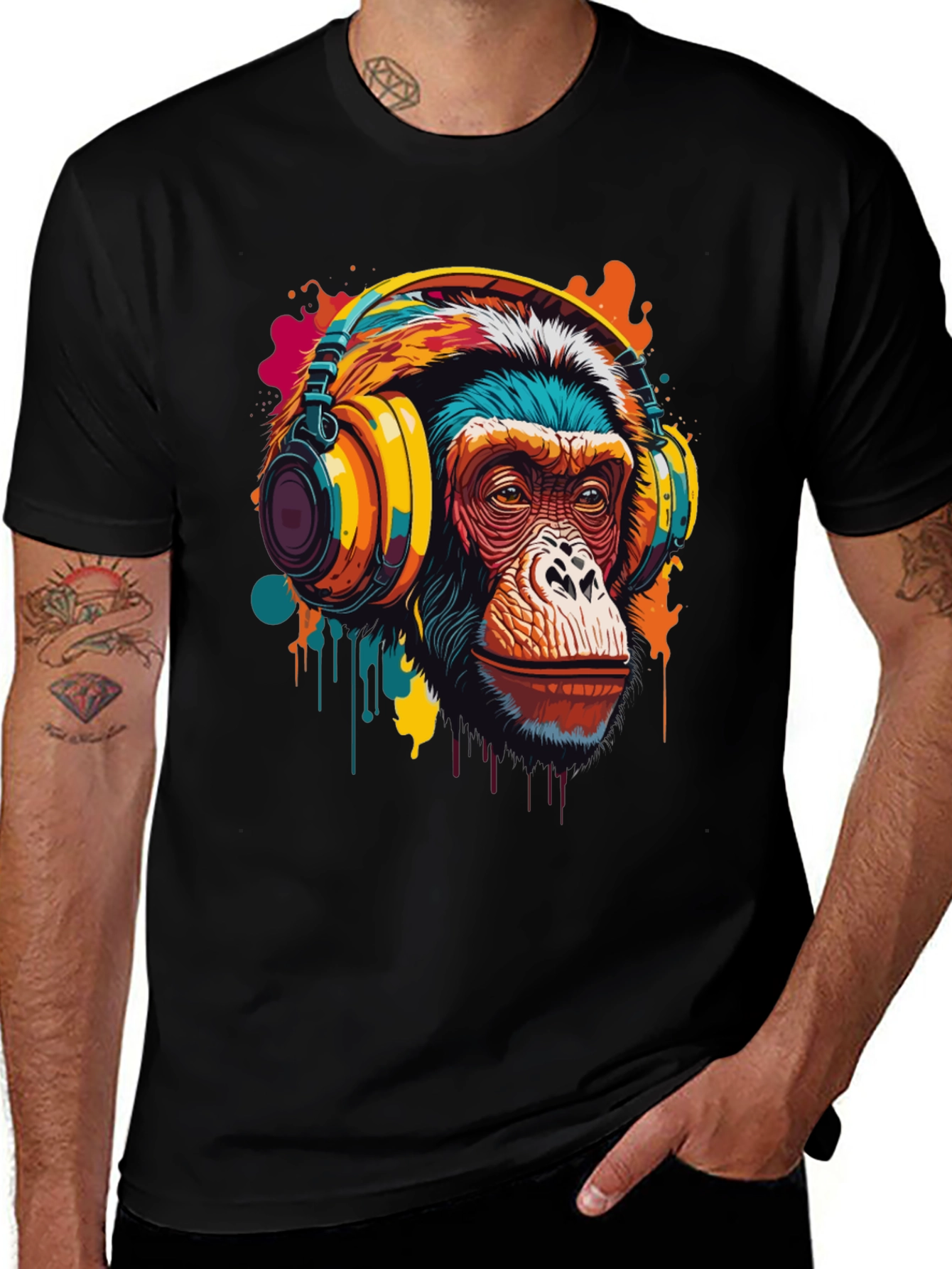 Variant 15 of Cool Chimp Graphic Tee - DJ Monkey T-Shirt