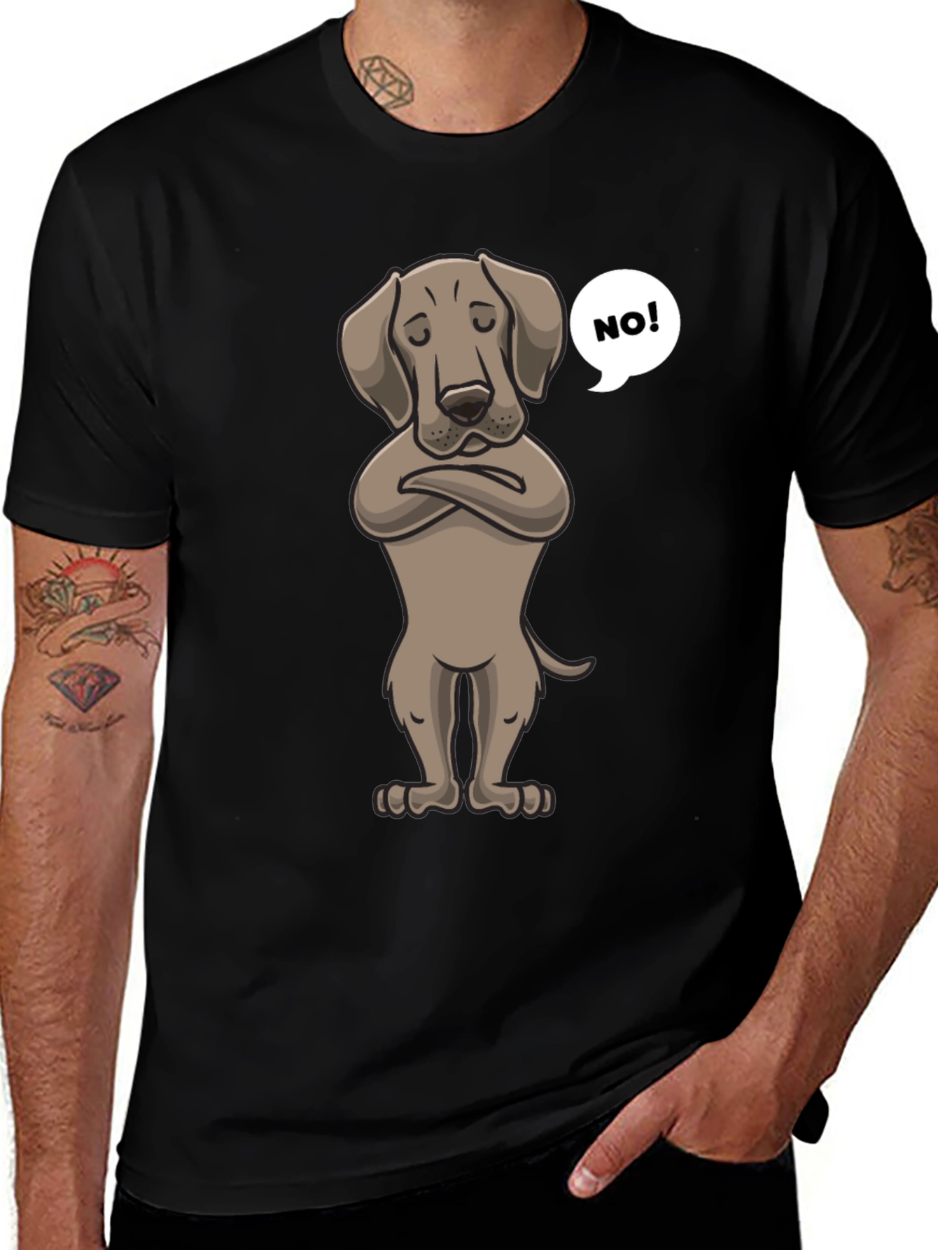 Black Grumpy Dog T-Shirt - Funny Pet Lover Tee main image