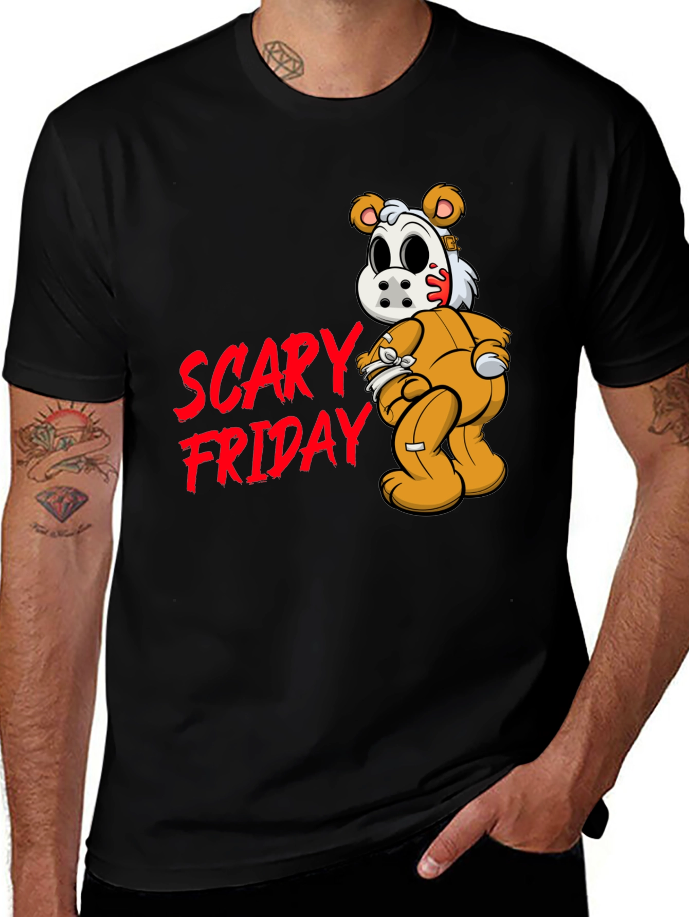 Variant 7 of Scary Friday Bear Graphic Tee