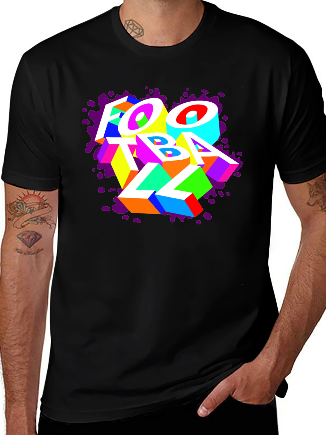 Variant 18 of Colorful Football Graphic Tee - Funky Sportswear