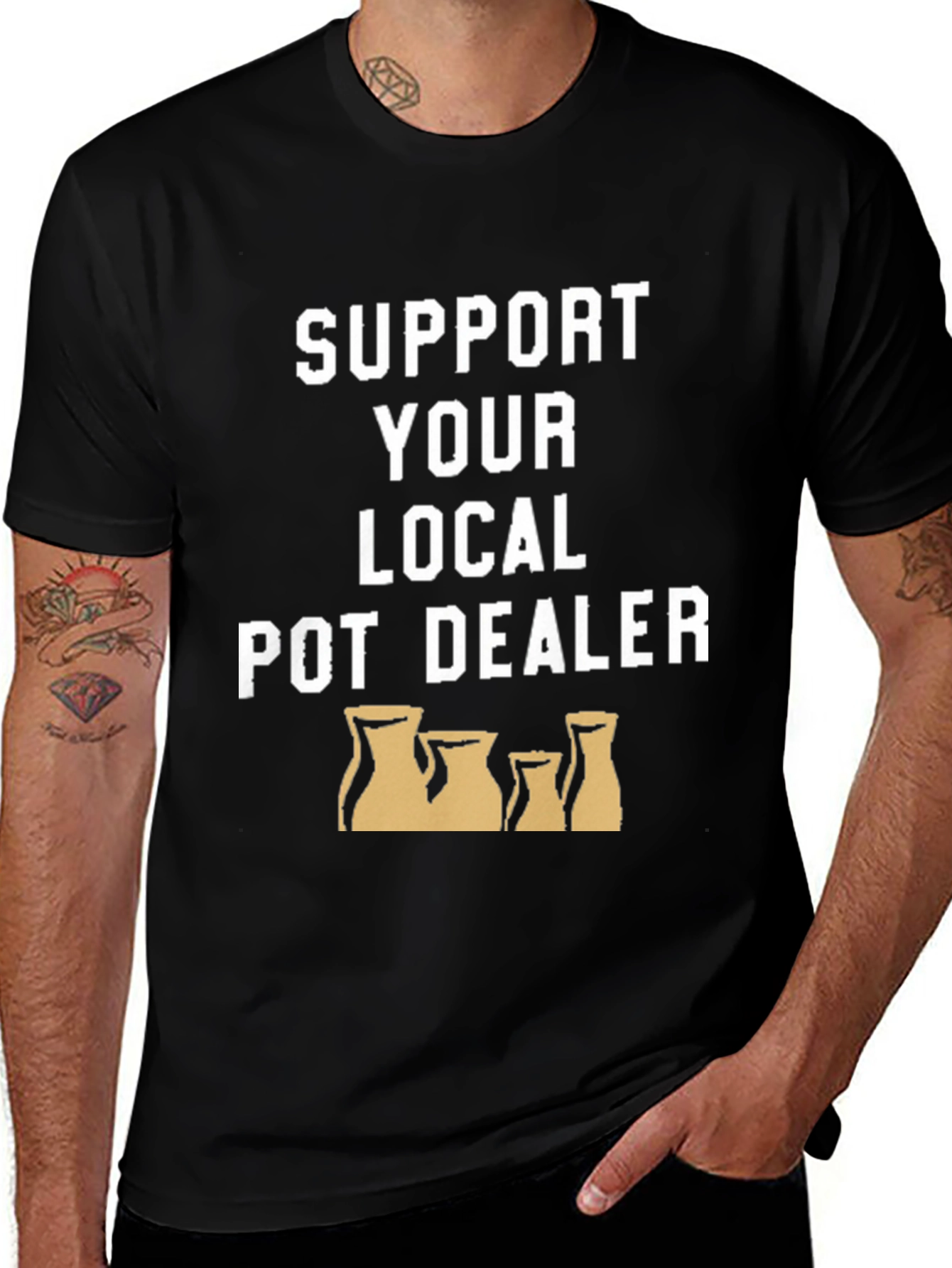 Variant 28 of Support Your Local POT Dealer T-Shirt - Black Graphic Tee