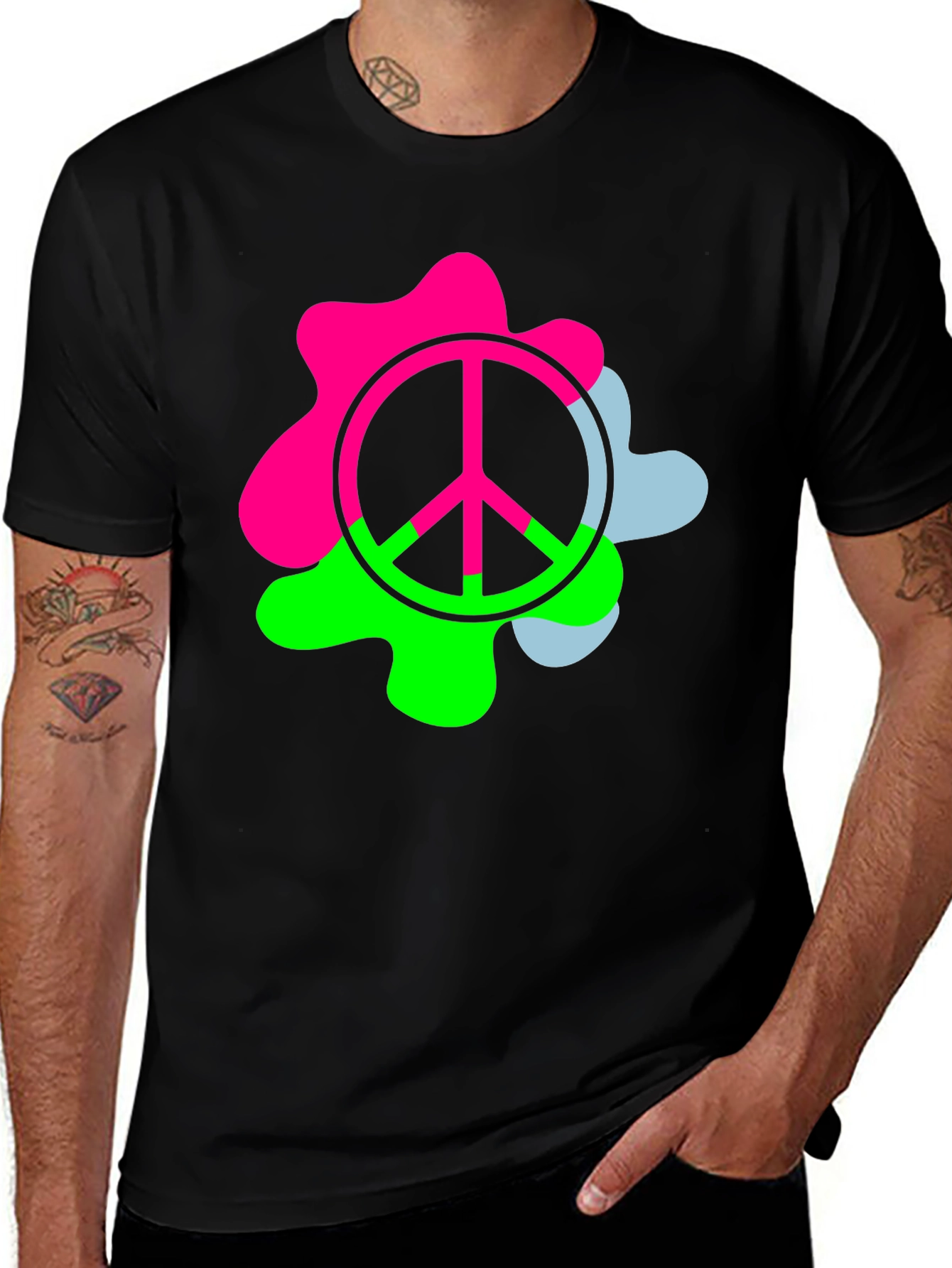 Variant 30 of Groovy Peace Sign Graphic Tee - Retro Style