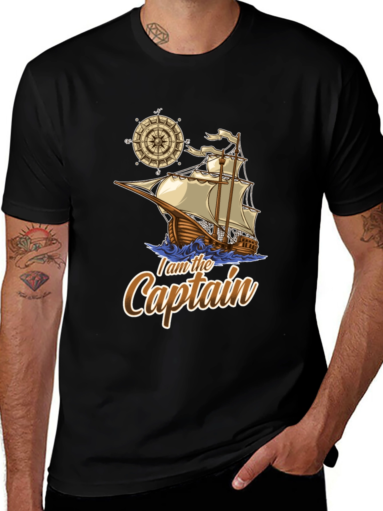Variant 7 of I am the Captain Graphic Tee - Nautical Theme