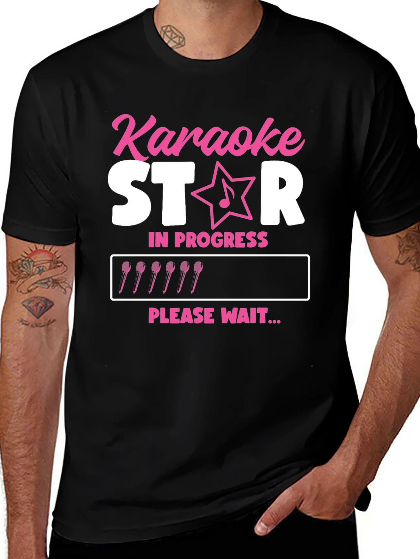 Variant 5 of Karaoke Star In Progress Black T-Shirt