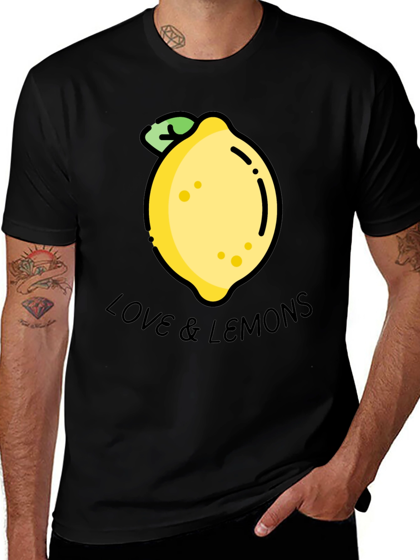 Variant 2 of Love & Lemons Graphic Tee - Unisex Black T-Shirt