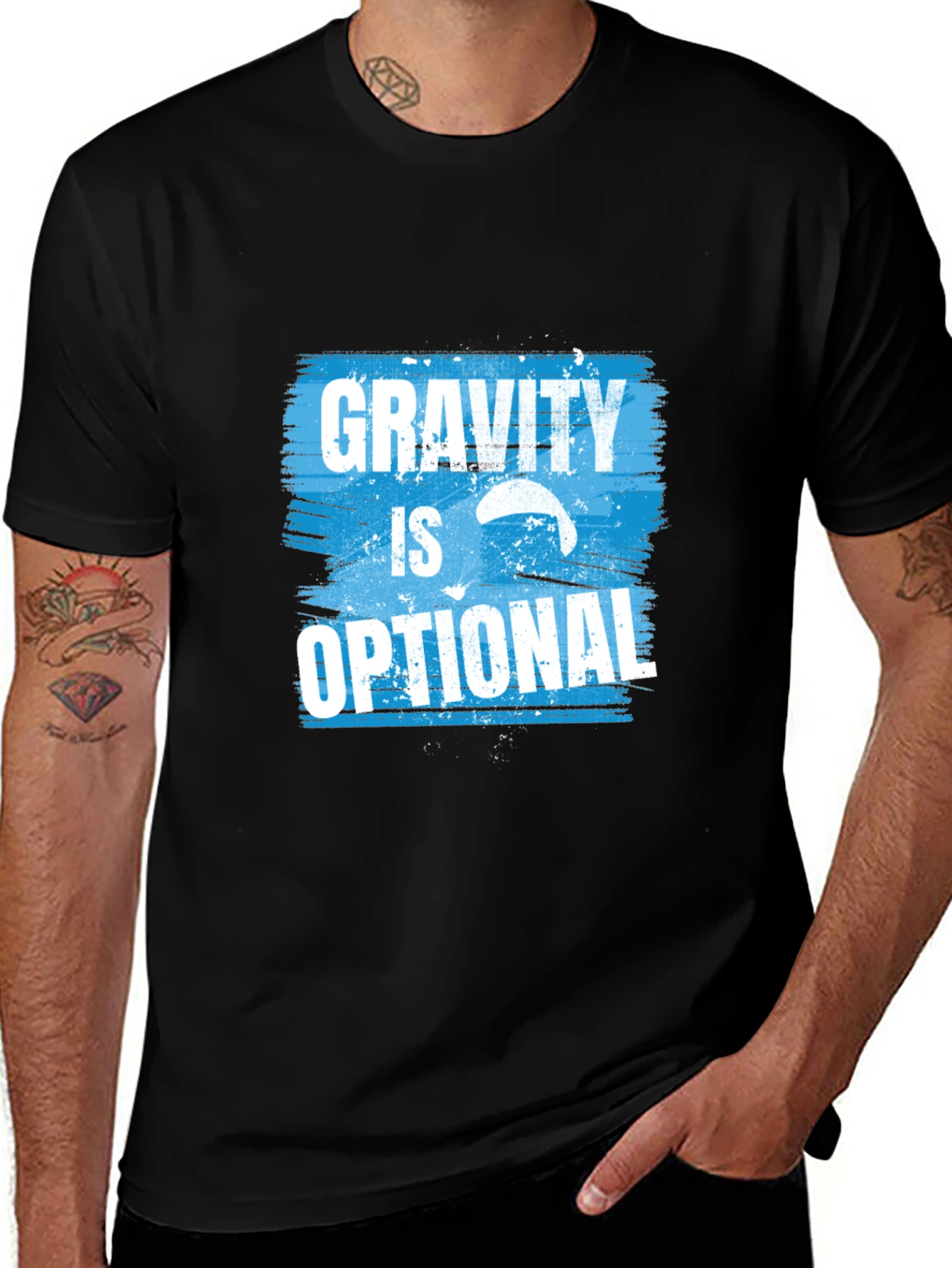 Gravity is Optional T-Shirt - Skydiving Parachute Design