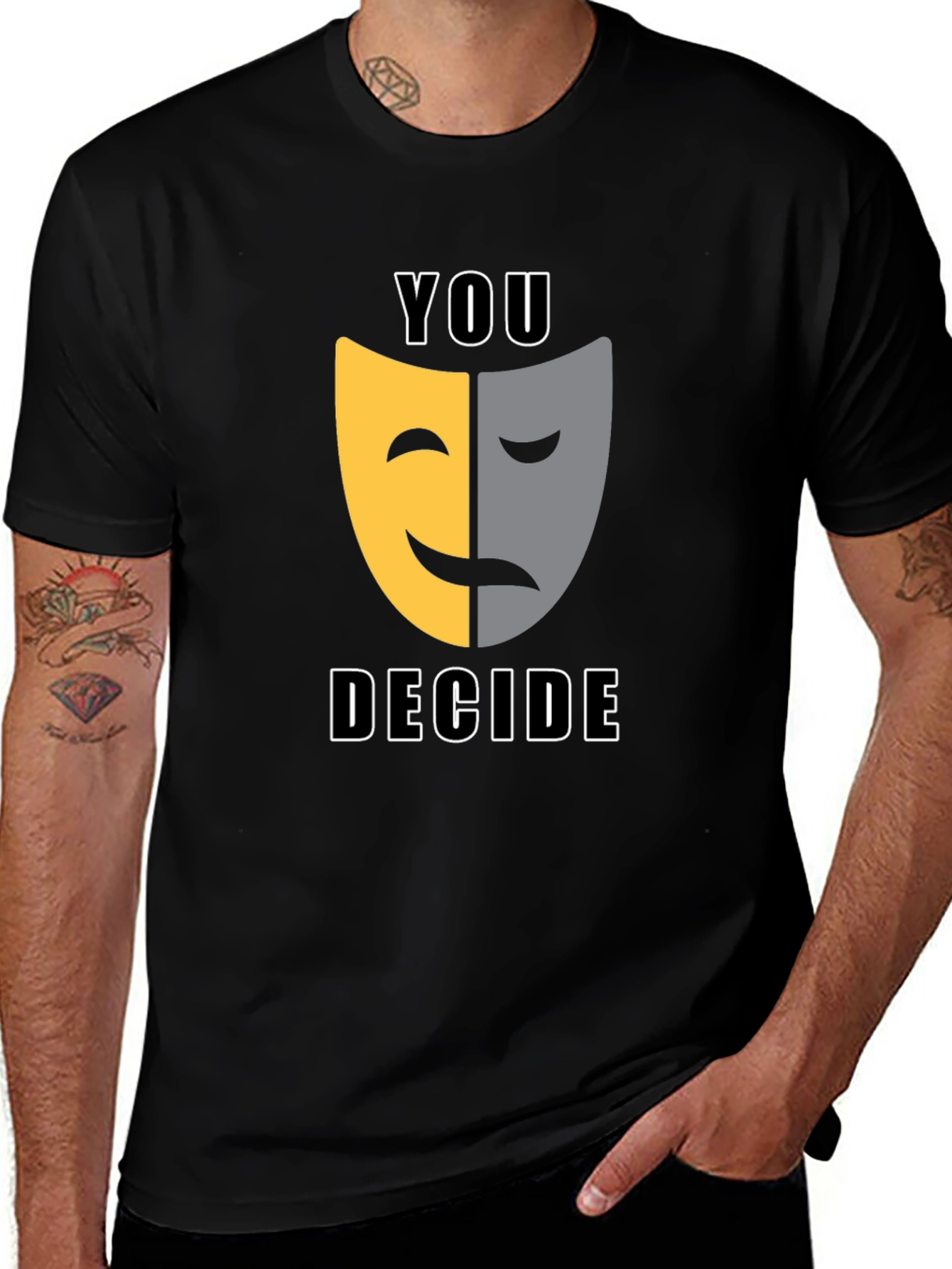 Variant 23 of You Decide T-Shirt: Comedy Tragedy Mask Graphic Tee
