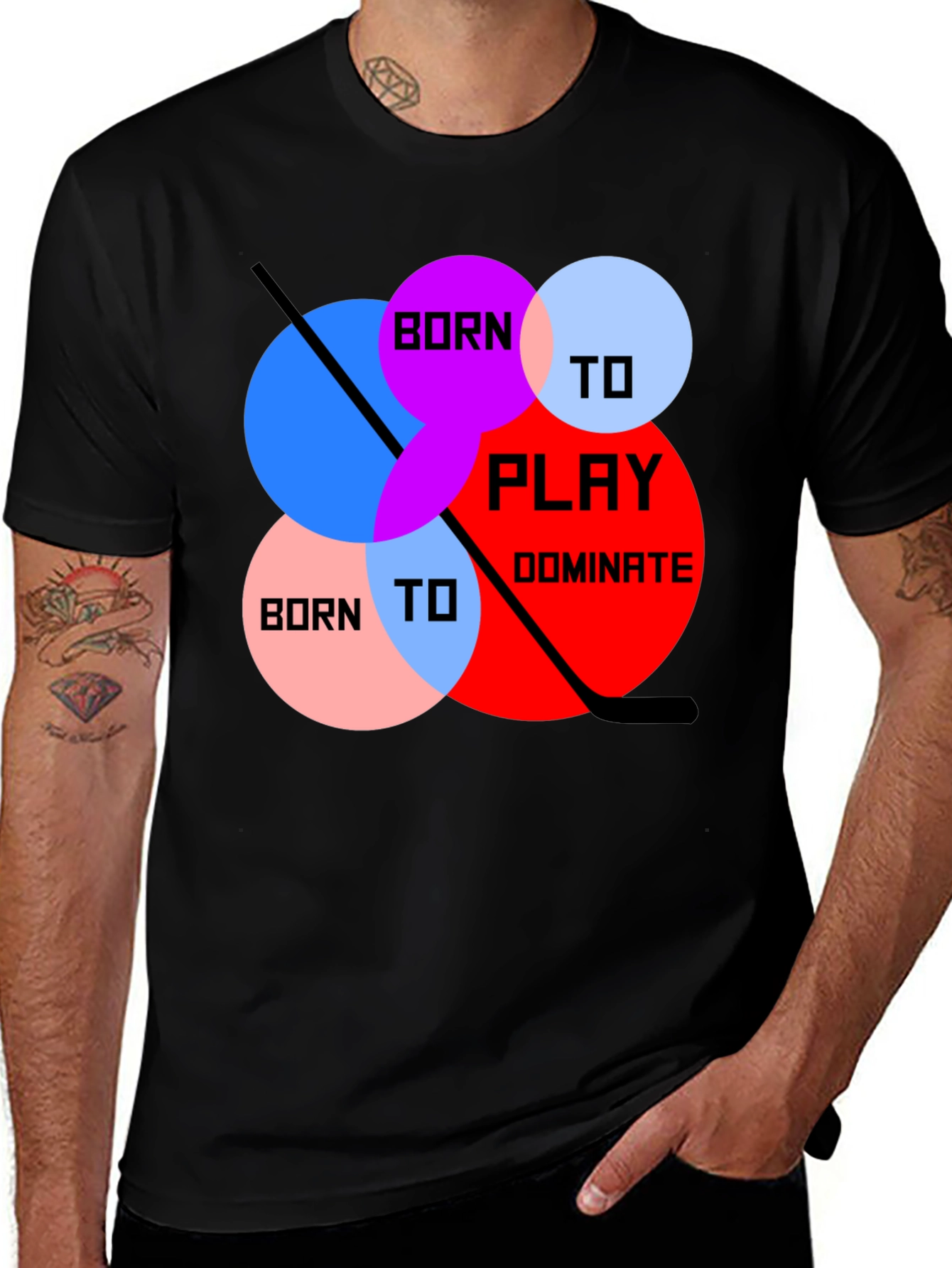 Variant 19 of Born to Play Hockey Graphic Tee