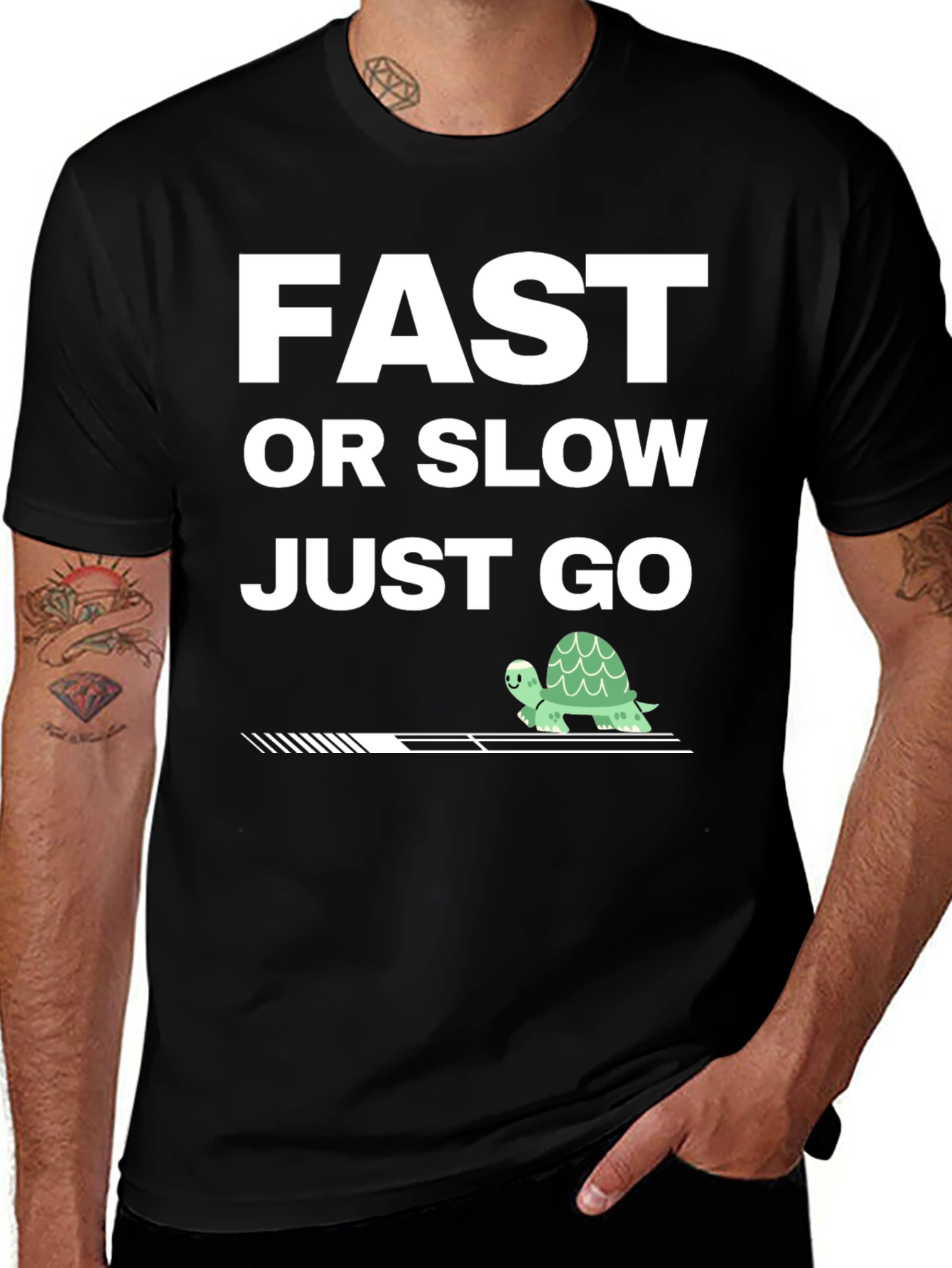 Fast Or Slow Just Go T-Shirt Turtle Motivation