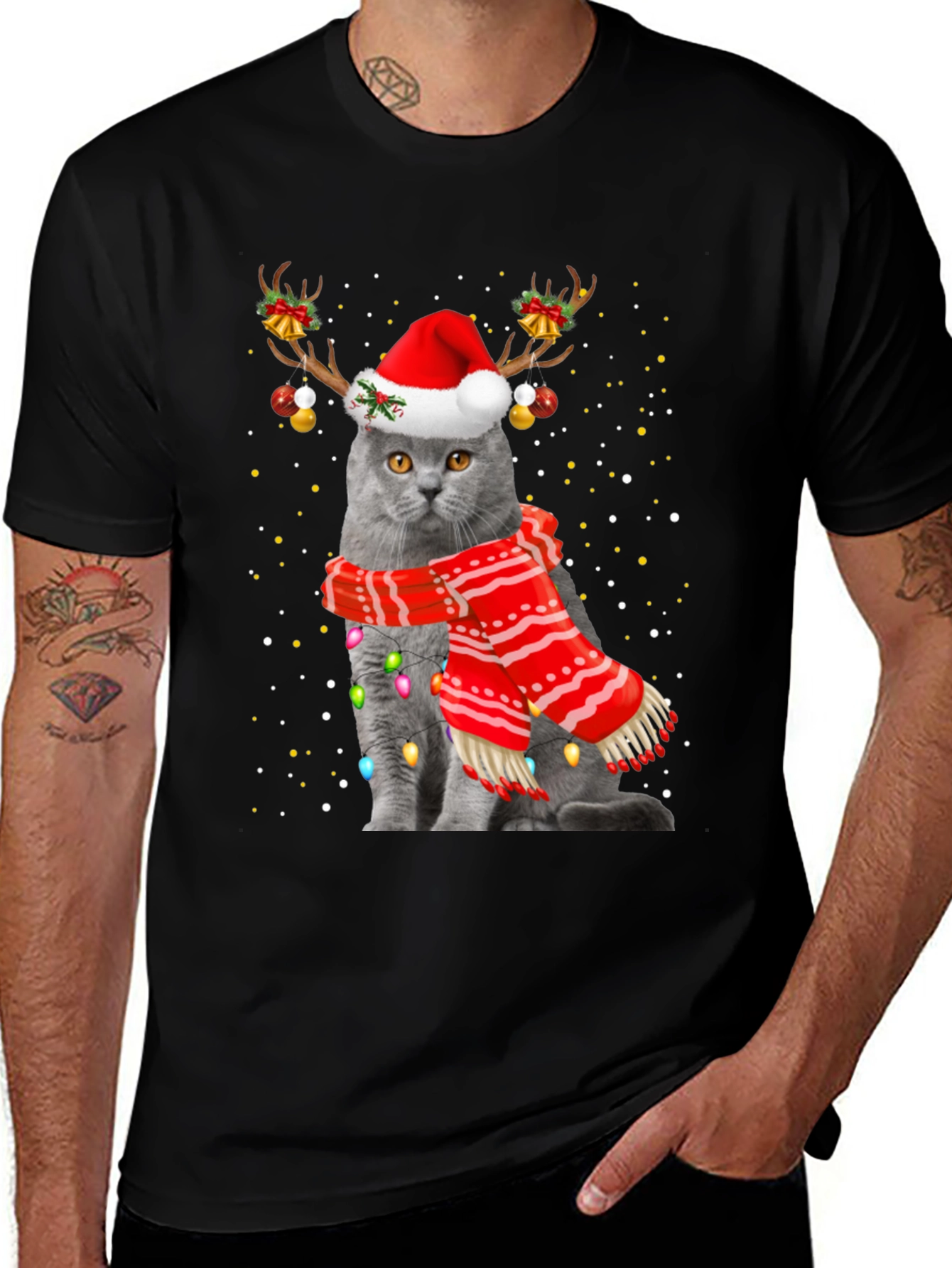Festive Cat Holiday T-Shirt