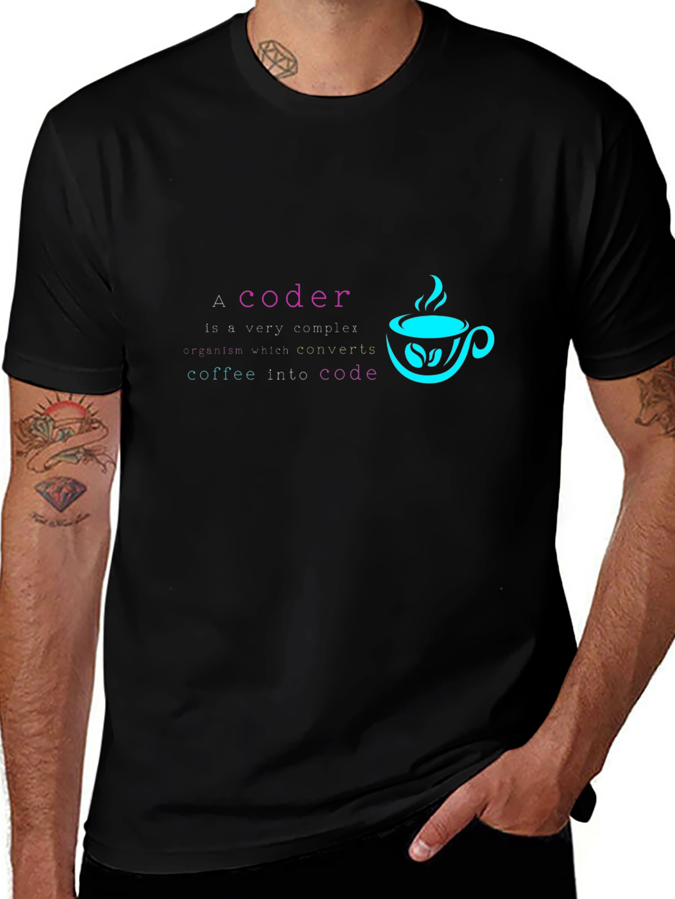 Coder Coffee T-Shirt - Turn Coffee into Code!