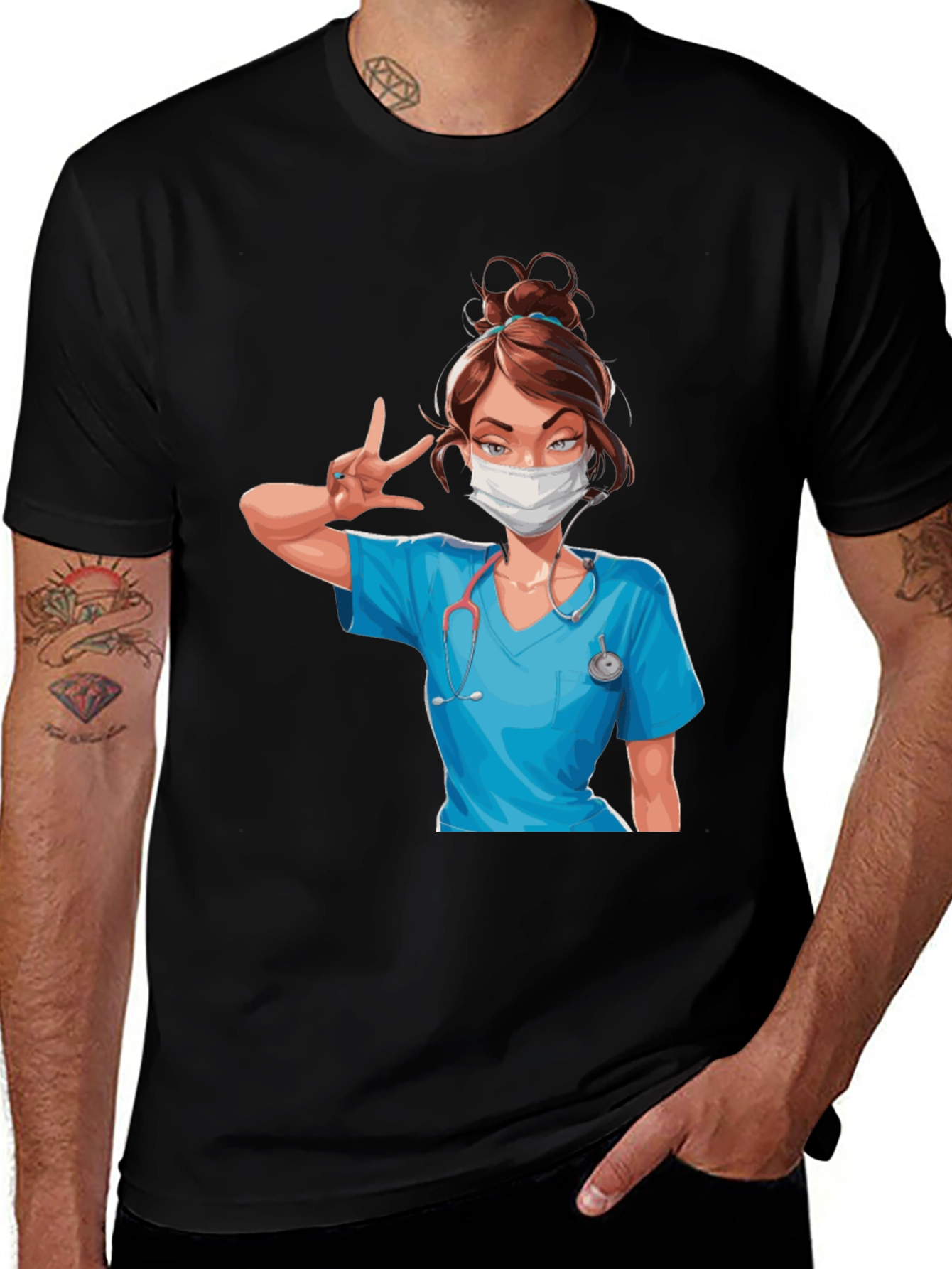 Variant 5 of Nurse Graphic T-Shirt -  Healthcare Hero Tee