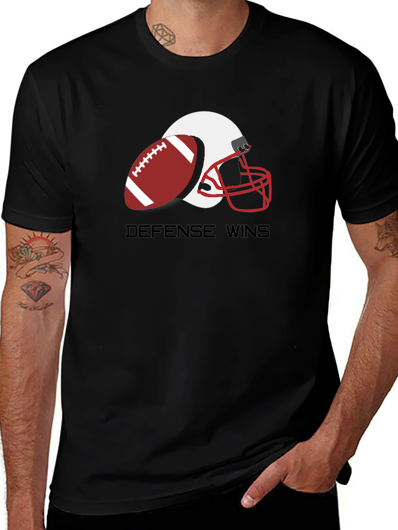 Variant 11 of Defense Wins Graphic Tee - Football Fan Apparel