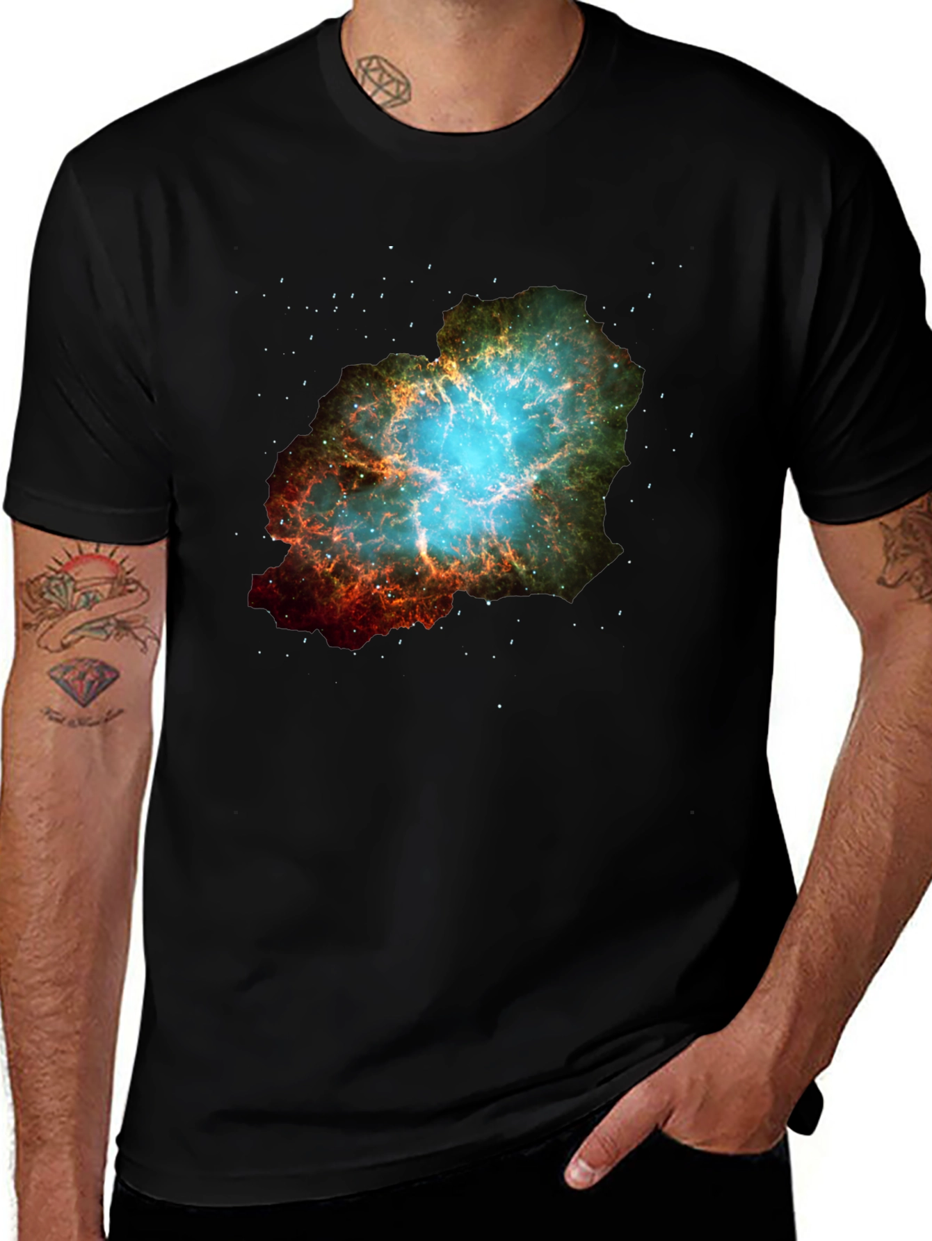 Variant 23 of Nebula Graphic Black T-Shirt