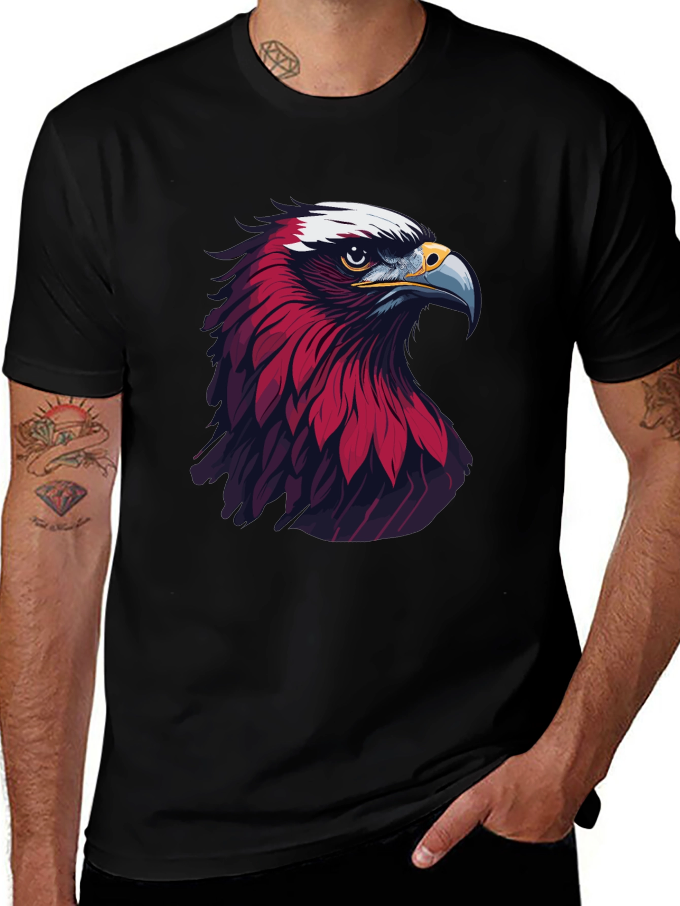 Variant 21 of Eagle Graphic Print Black T-Shirt