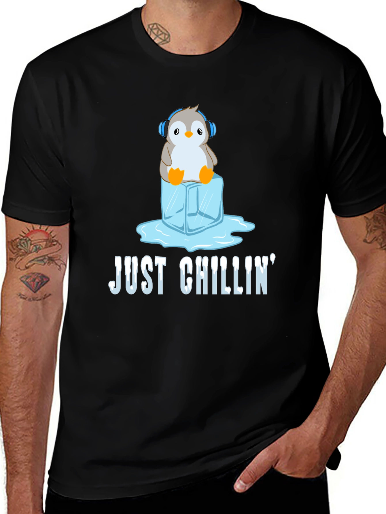 Just Chillin' Penguin Graphic Tee
