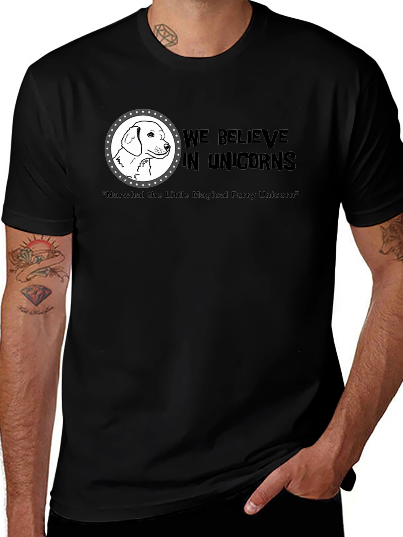 Variant 27 of We Believe In Unicorns Dog T-Shirt