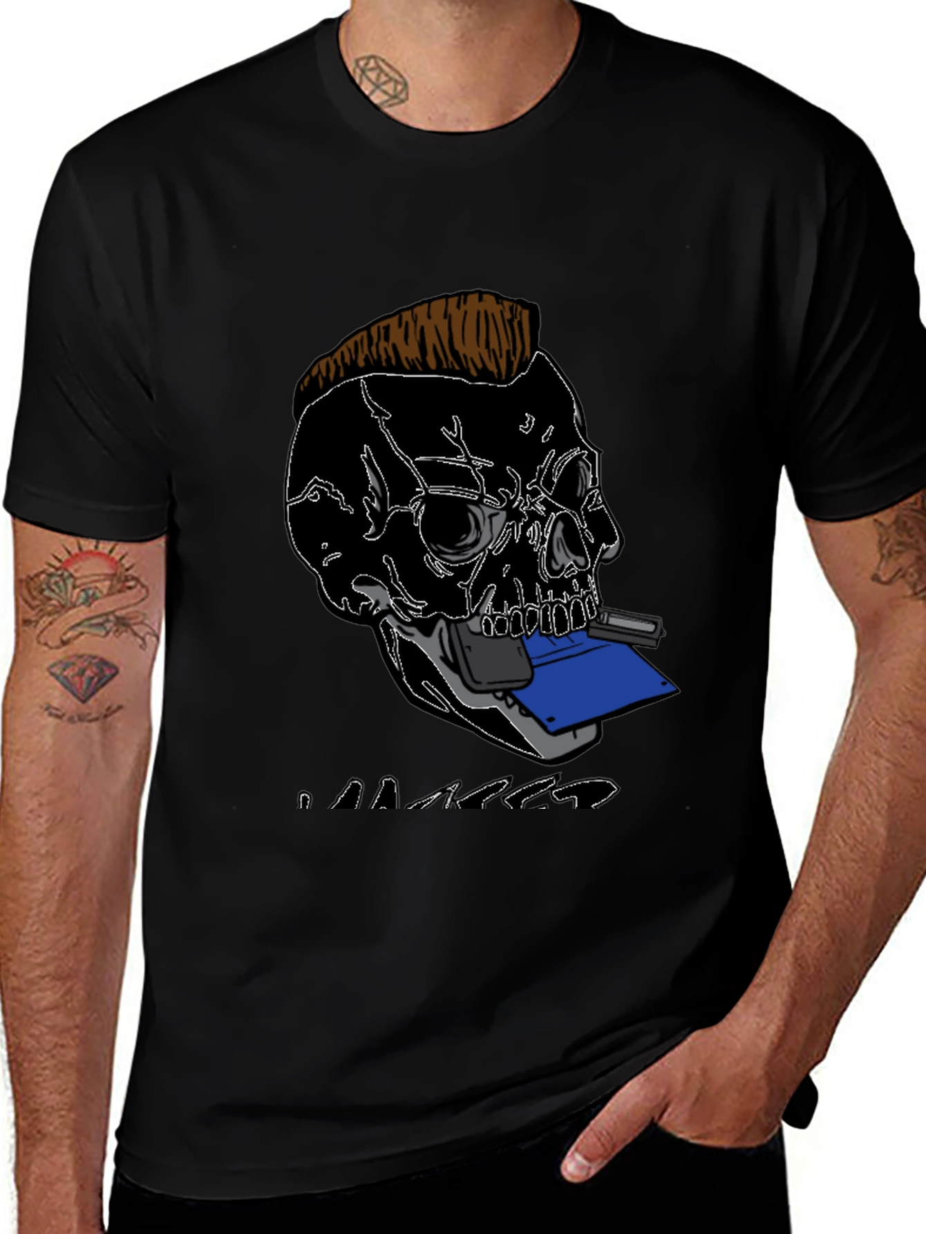 Skull Gamer T-Shirt - Black