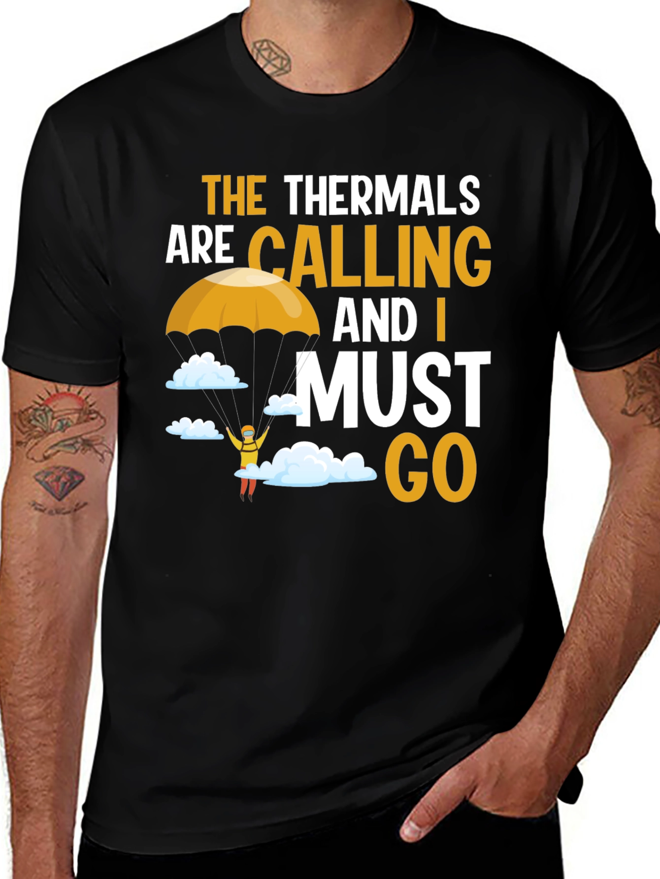 Variant 12 of The Thermals Are Calling Funny Paragliding T-Shirt