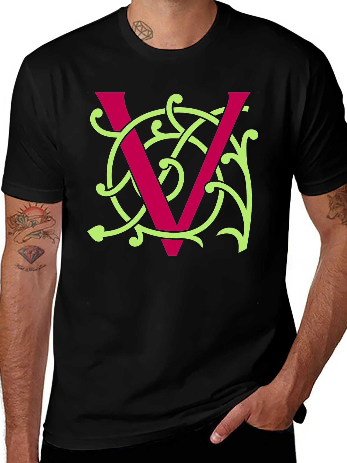 V Initials Graphic T-Shirt