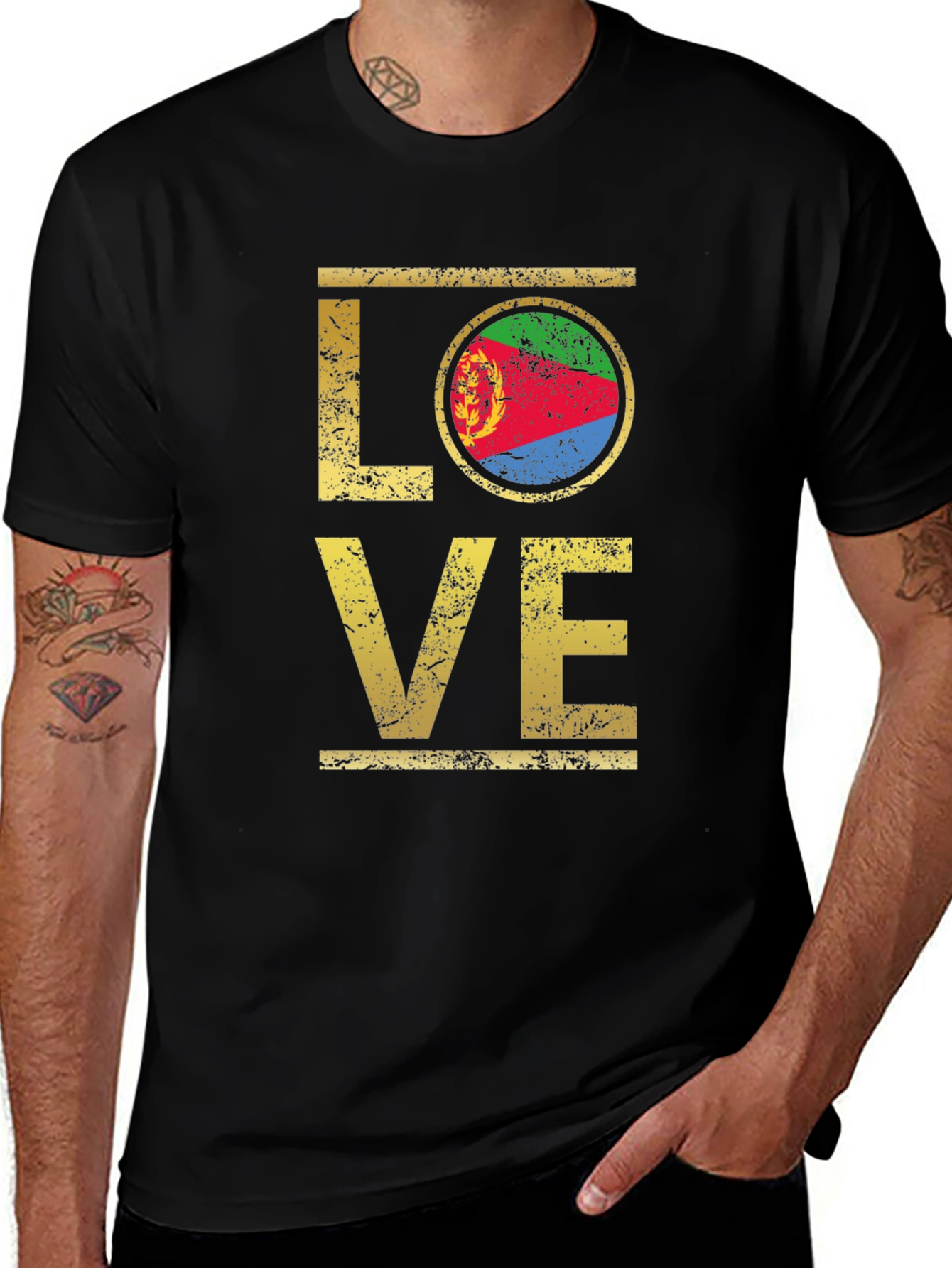 Variant 12 of Eritrea Flag Love T-Shirt