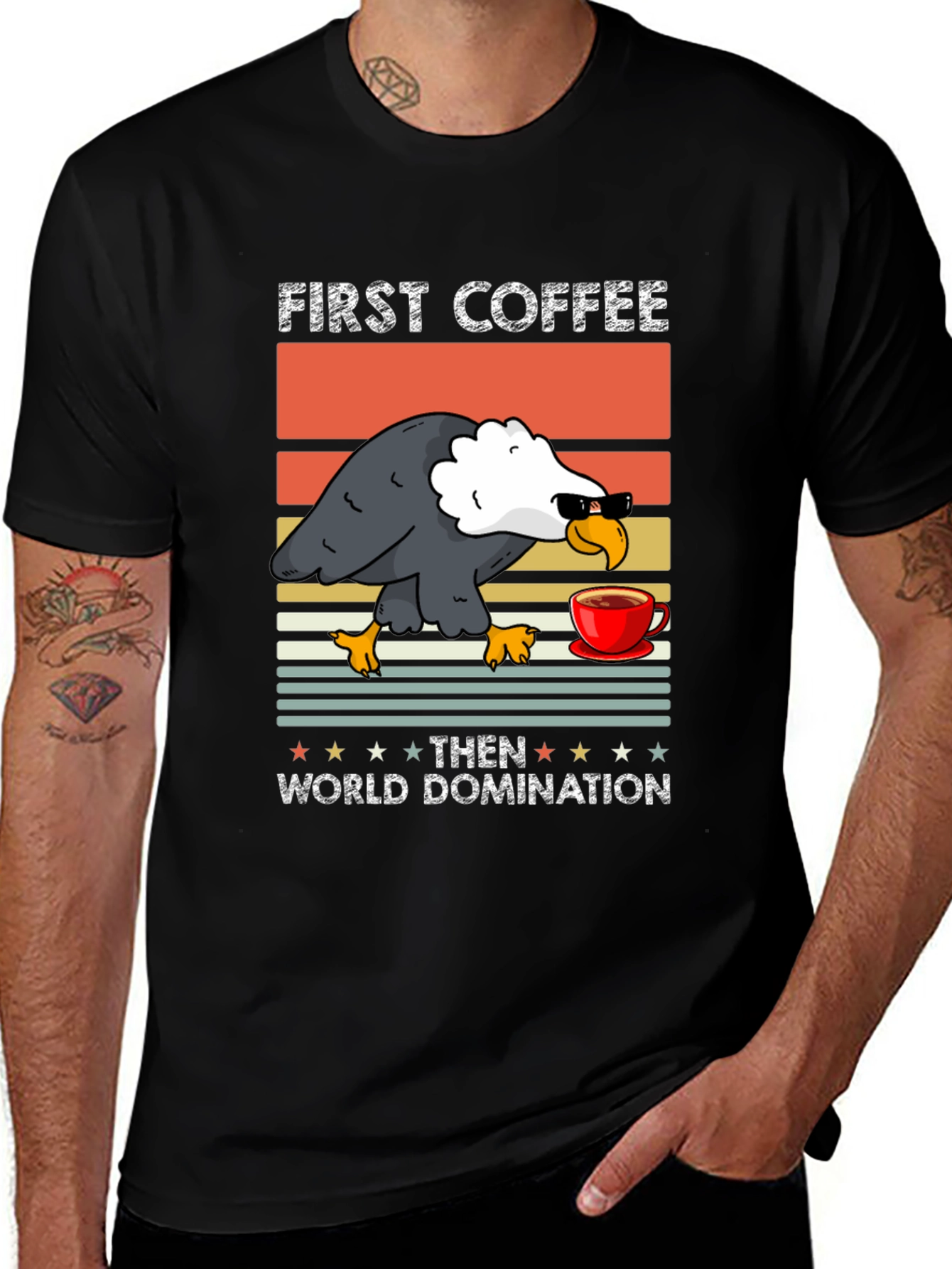 Variant 17 of First Coffee Then World Domination Graphic Tee