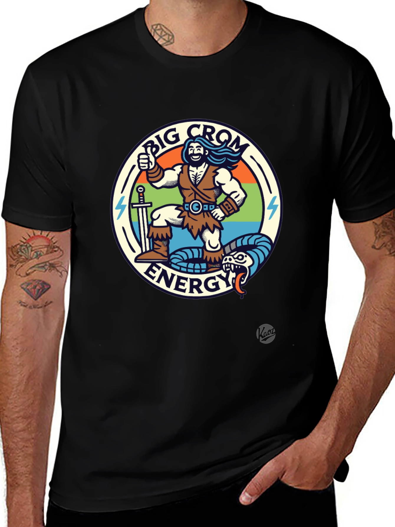Variant 21 of Big Crom Energy T-Shirt - Barbarian Design
