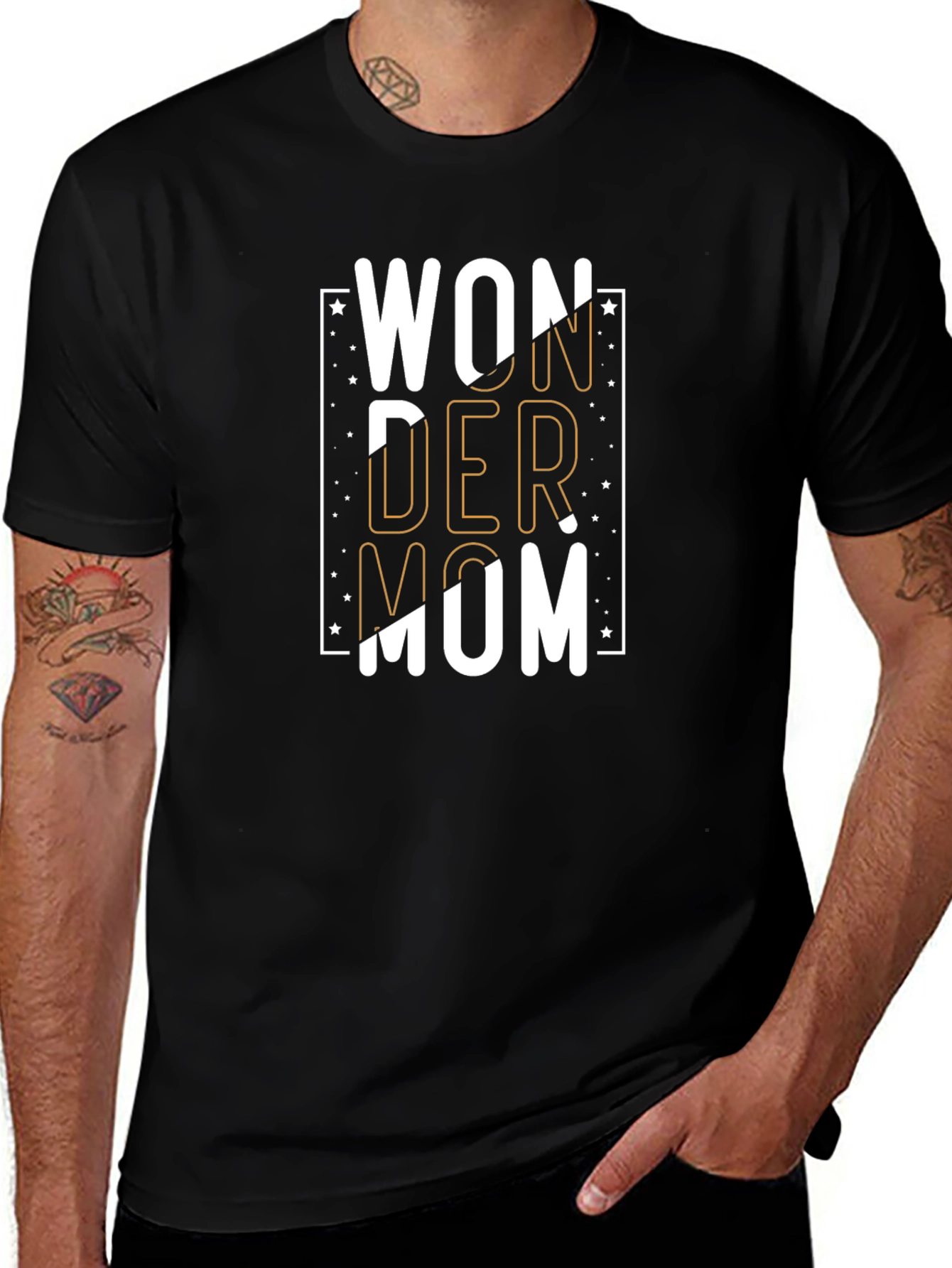 Black Wonder Mom Black Graphic T-Shirt main image