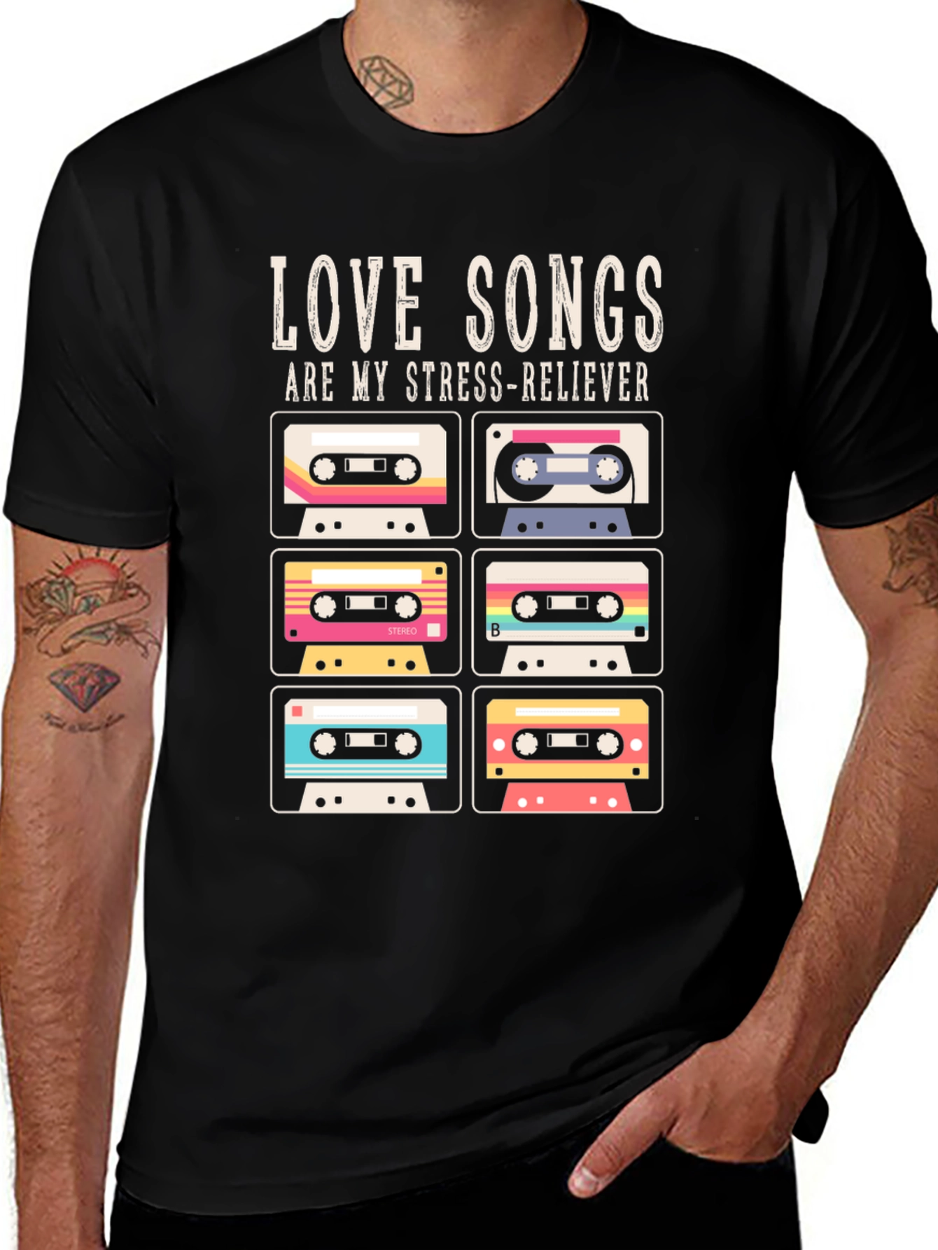 Variant 9 of Retro Cassette Tape Love Songs T-Shirt