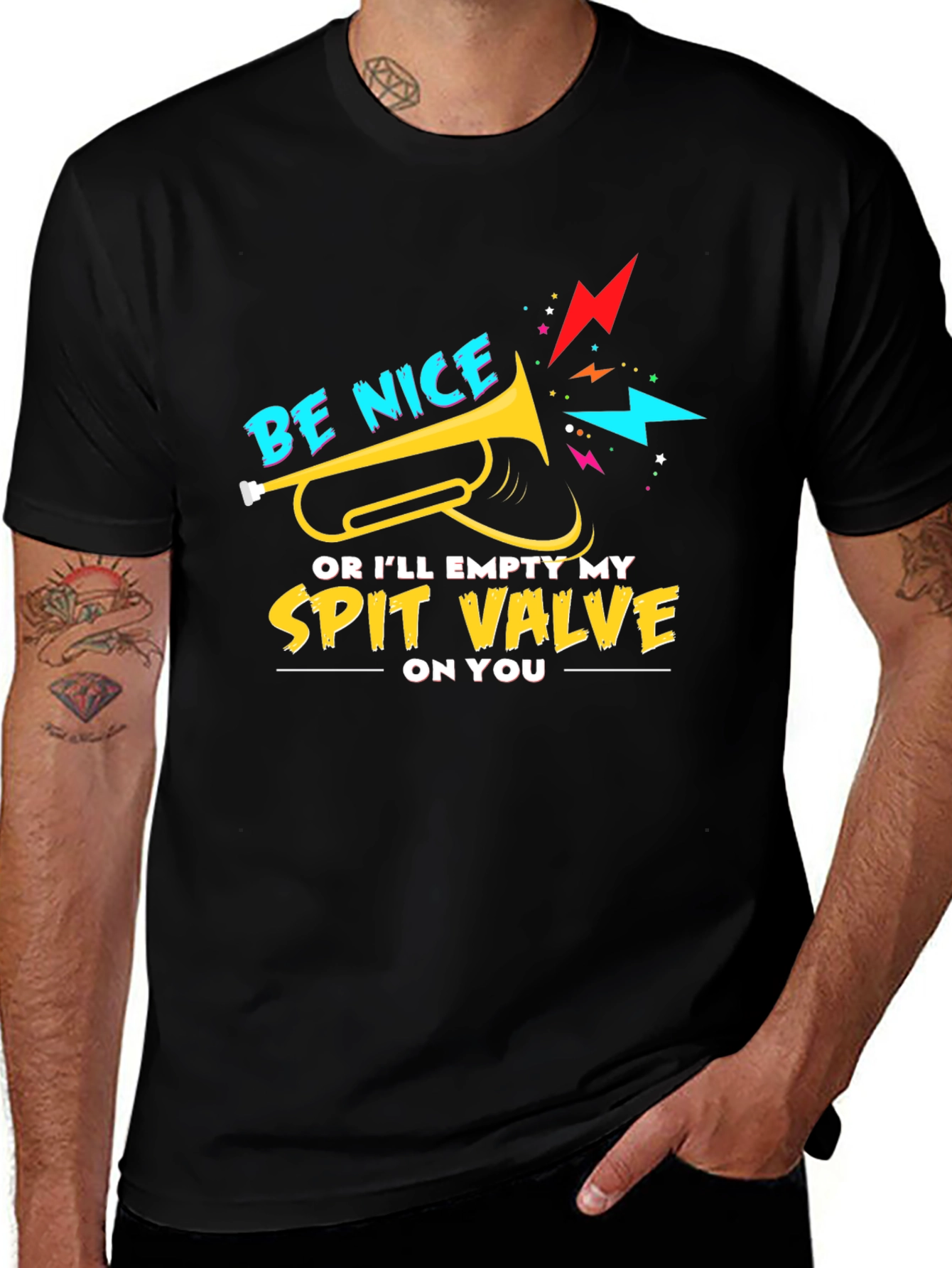 Black Be Nice Spit Valve Graphic Tee main image