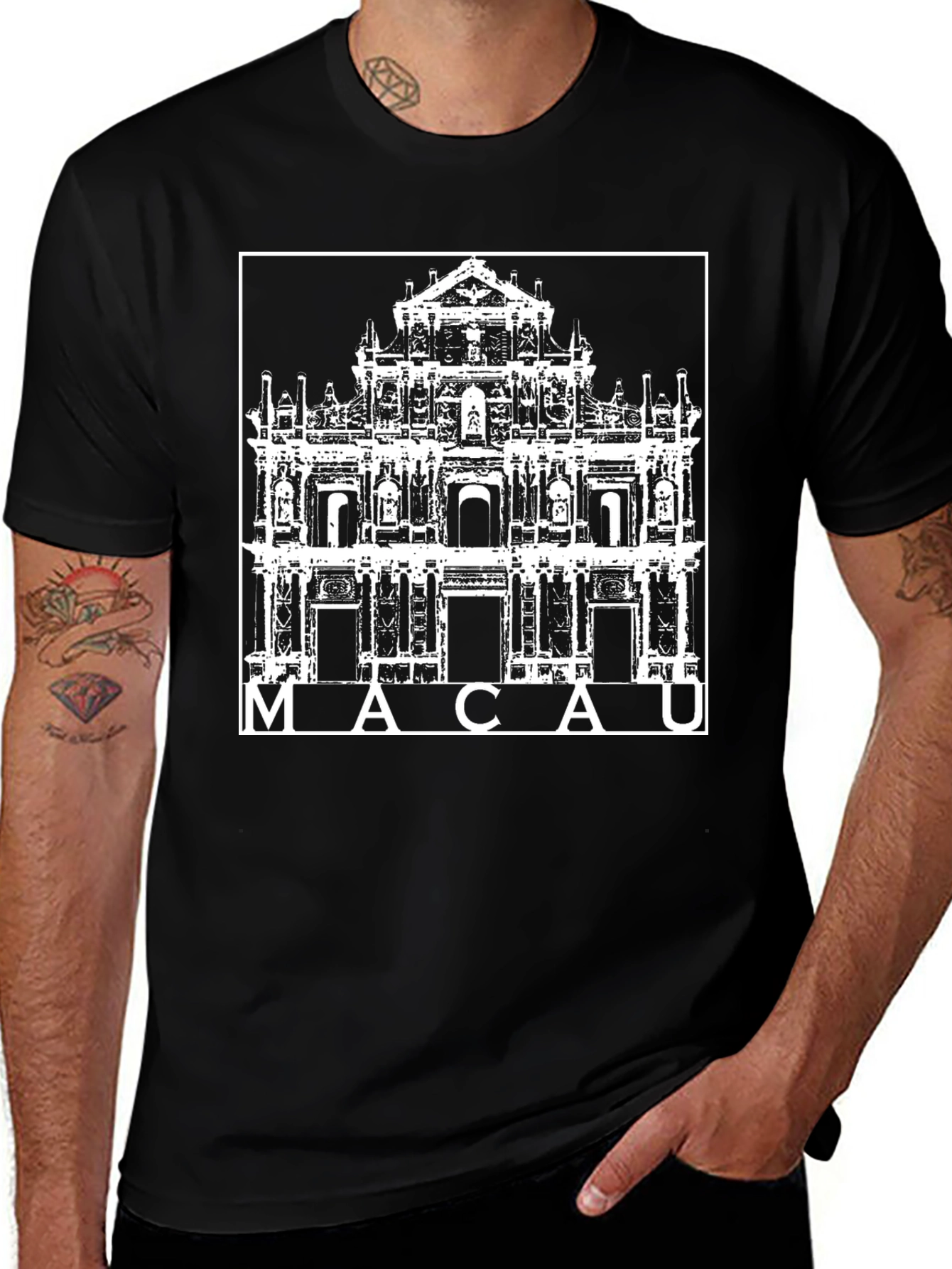 Macau Ruins of St. Paul's Graphic T-Shirt