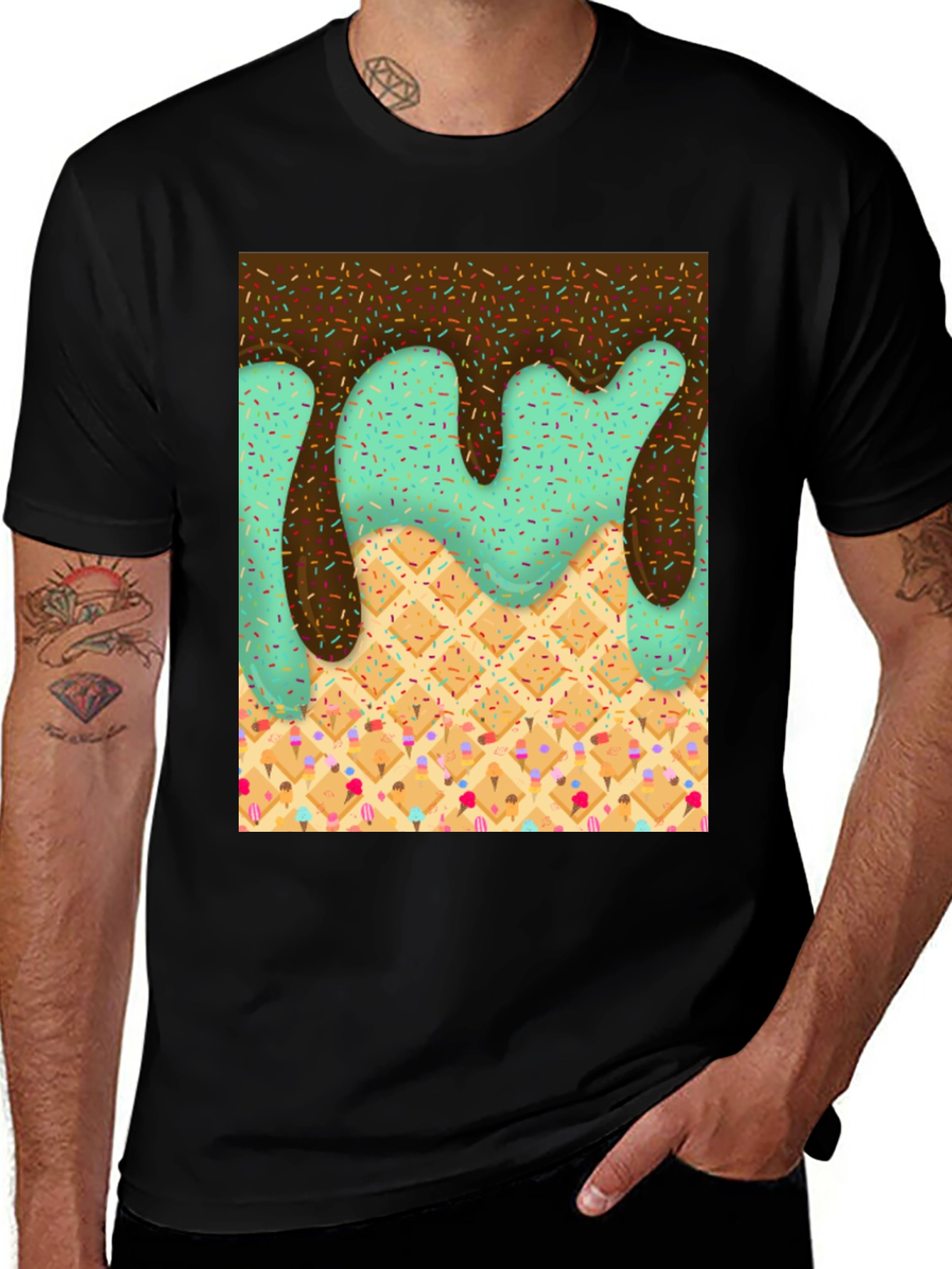 Variant 15 of Ice Cream Drip Graphic Tee - Sweet Treat Style