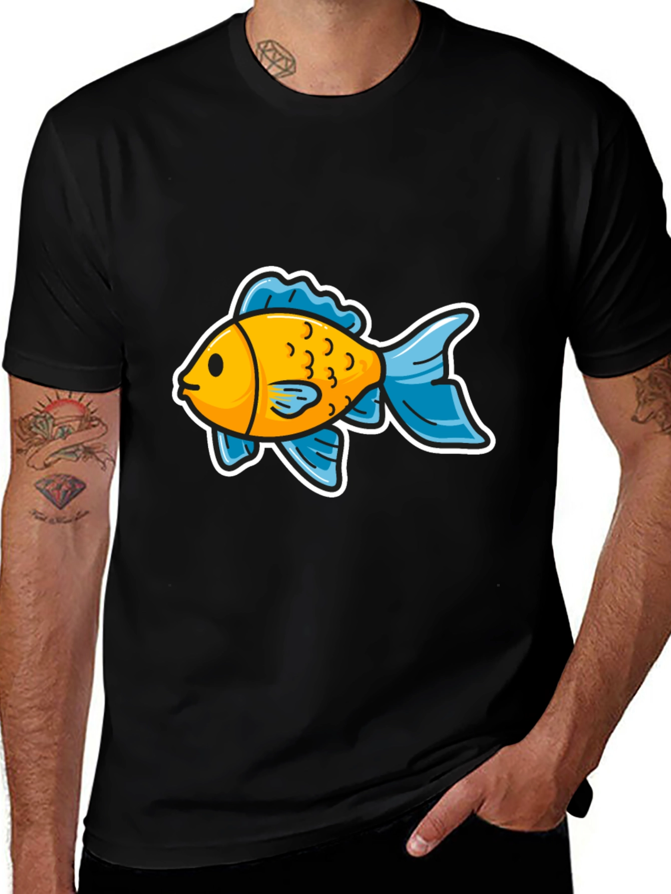 Variant 15 of Goldfish Graphic Tee - Black Cotton Blend