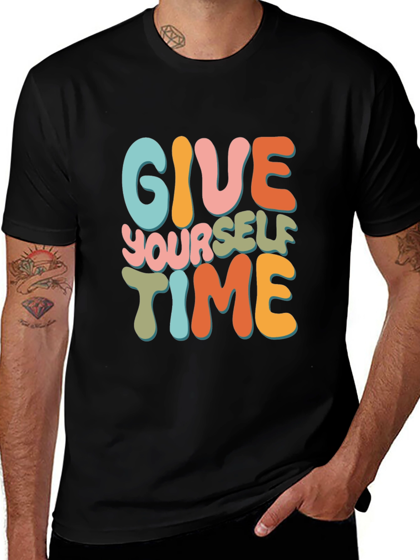 Variant 28 of Give Yourself Time Graphic Tee - Relaxed Fit Comfort