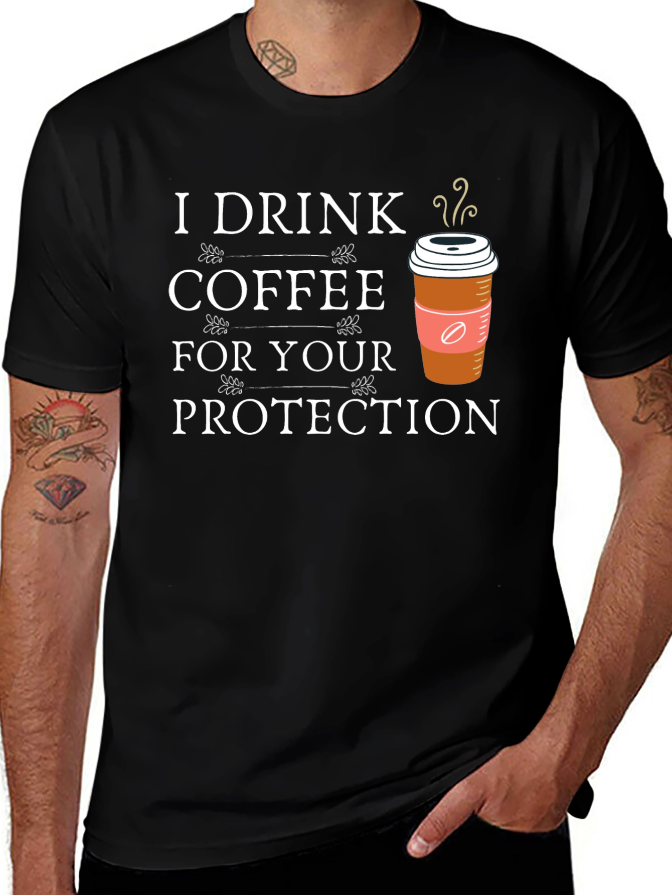Variant 10 of Coffee Drinker Protection Graphic T-Shirt