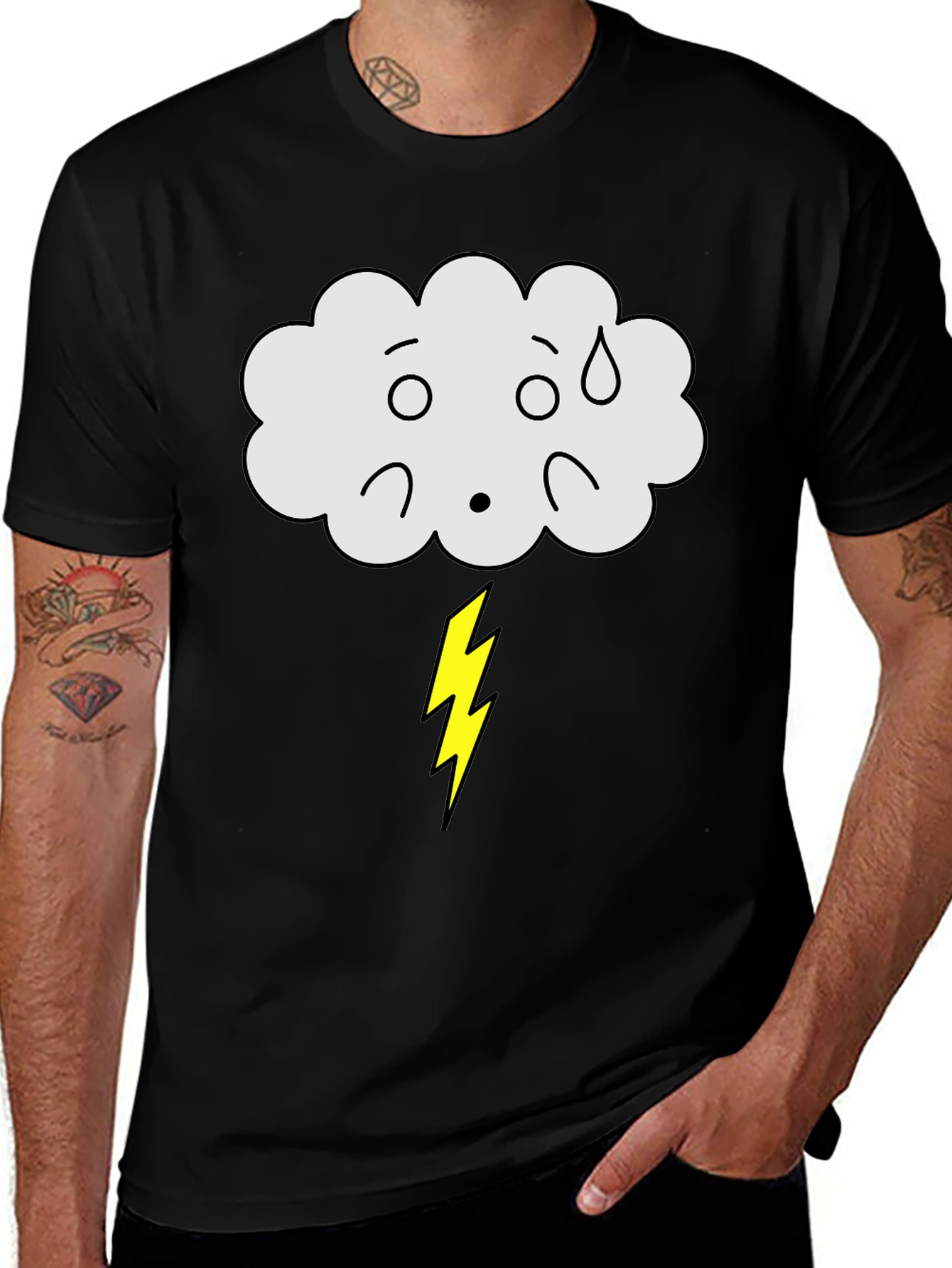 Variant 30 of Funny Weather Cloud Lightning Bolt Graphic T-Shirt