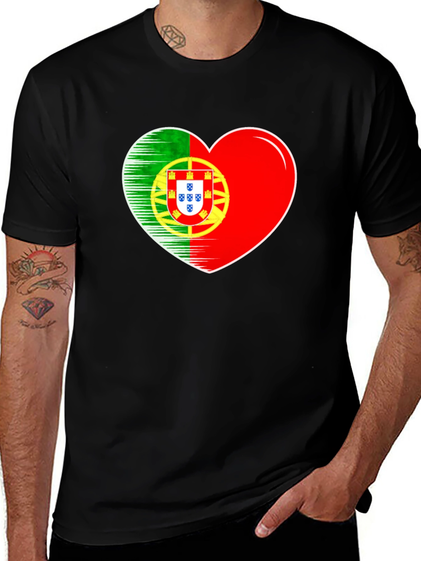 Variant 6 of Portugal Flag Heart T-Shirt