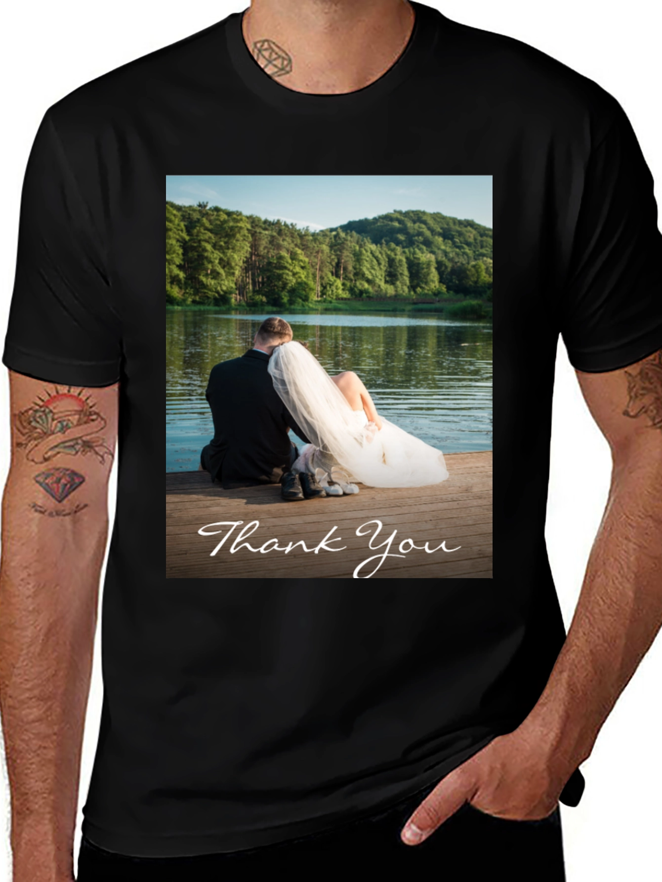 Variant 18 of Wedding Thank You Photo T-Shirt