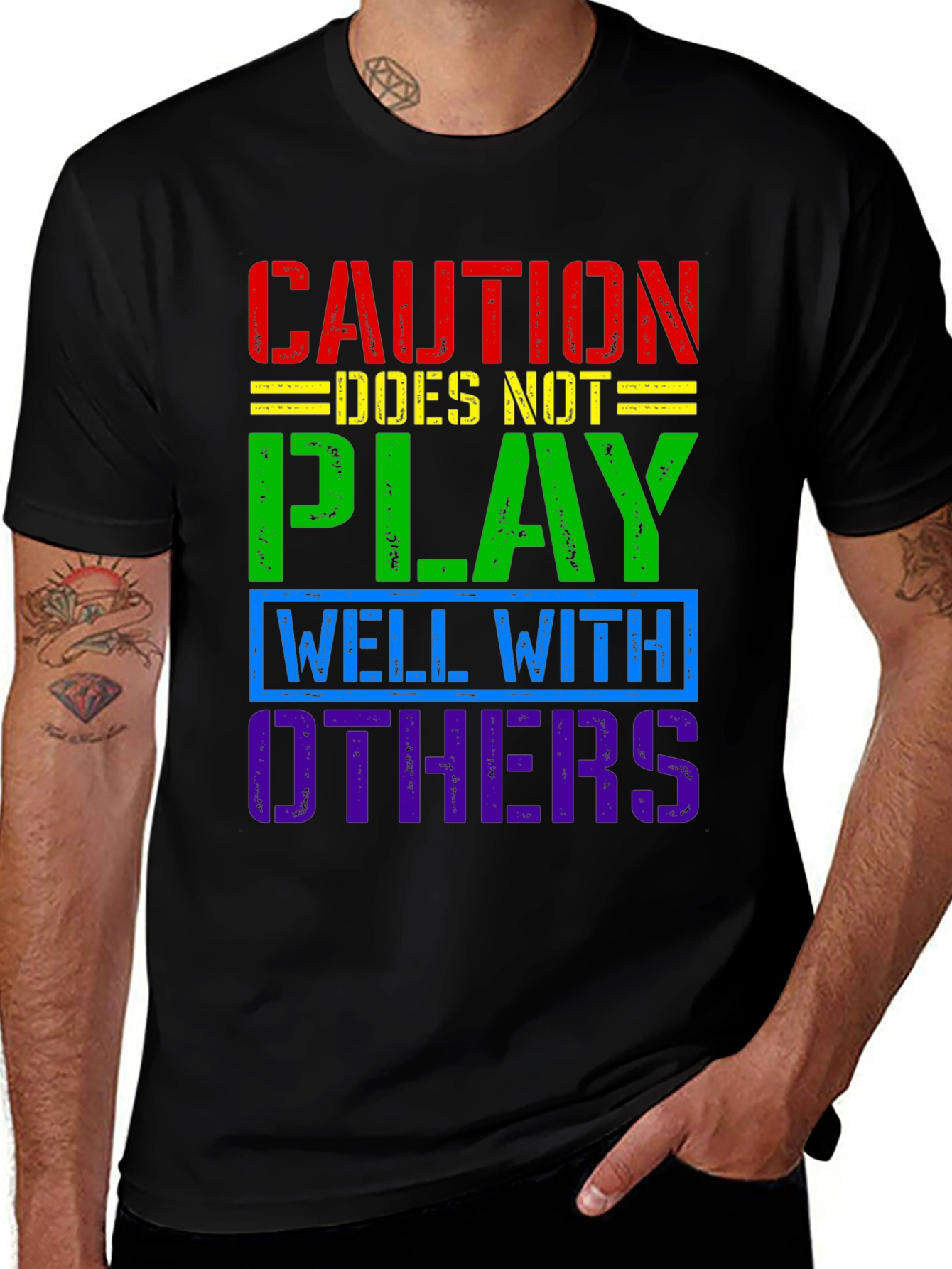 Variant 11 of Caution Doesn't Play Well With Others T-Shirt