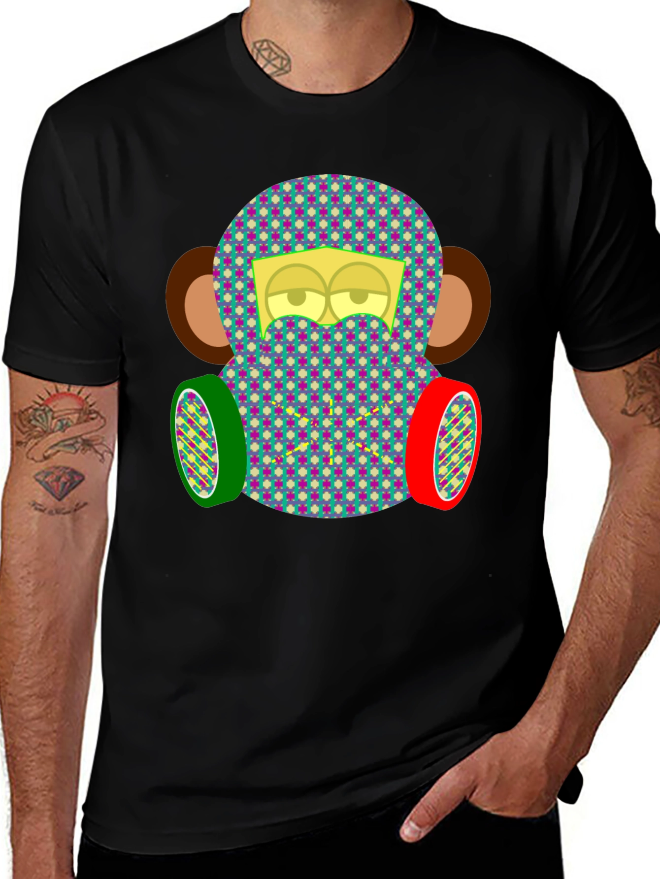 Variant 26 of Monkey Face Tee: Quirky Patterned Graphic T-Shirt