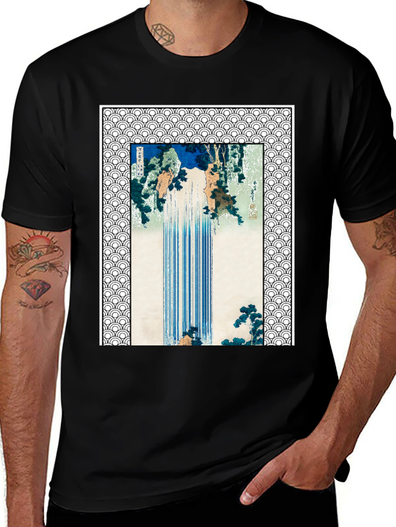 Variant 11 of Japanese Waterfall Art T-Shirt