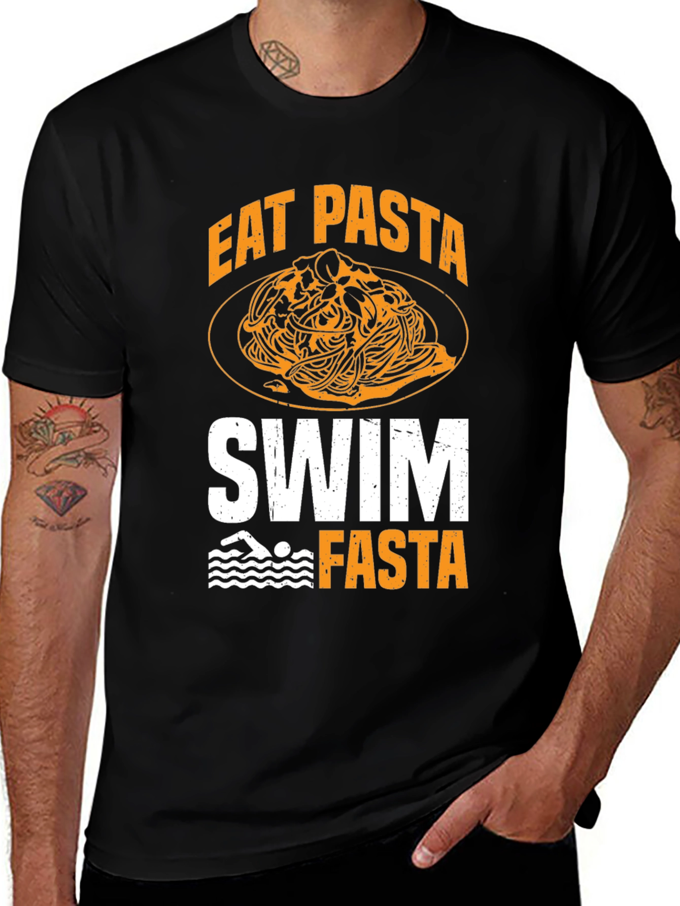 Variant 19 of Eat Pasta Swim Fasta Graphic T-Shirt