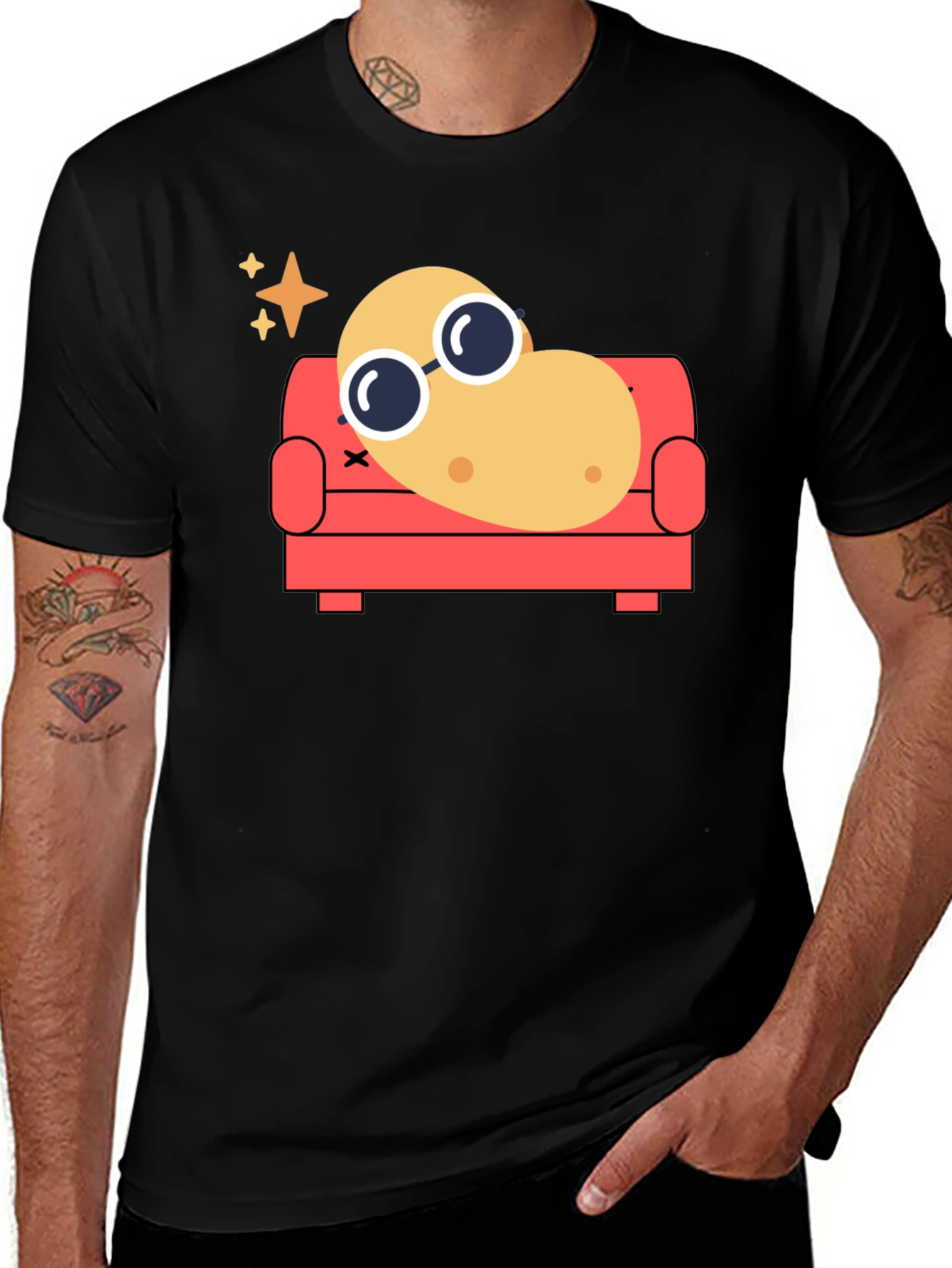 Variant 13 of Chill Potato T-Shirt - Funny Relaxed Cartoon Tee
