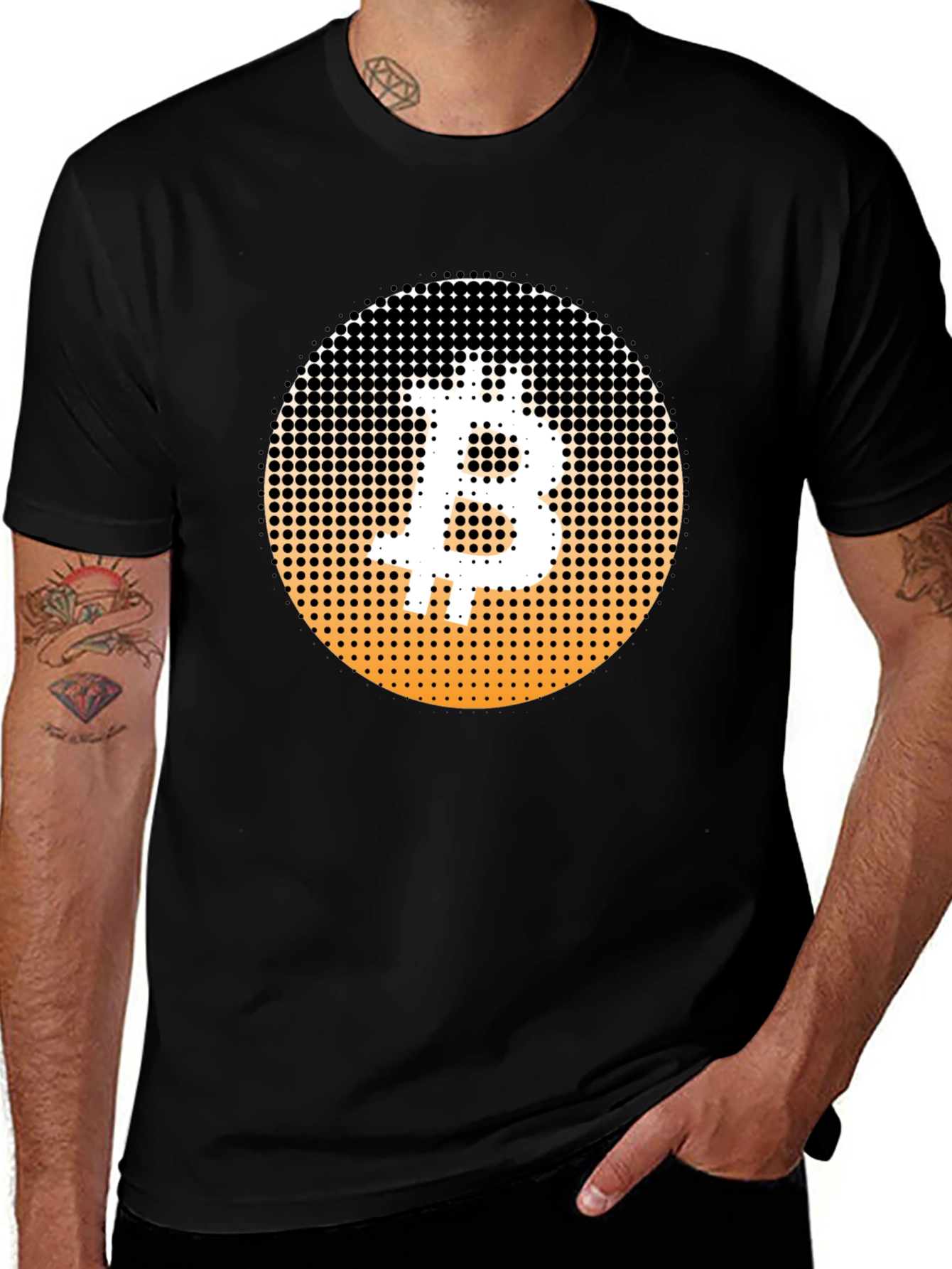Bitcoin Halftone T-Shirt - Crypto Currency Tee