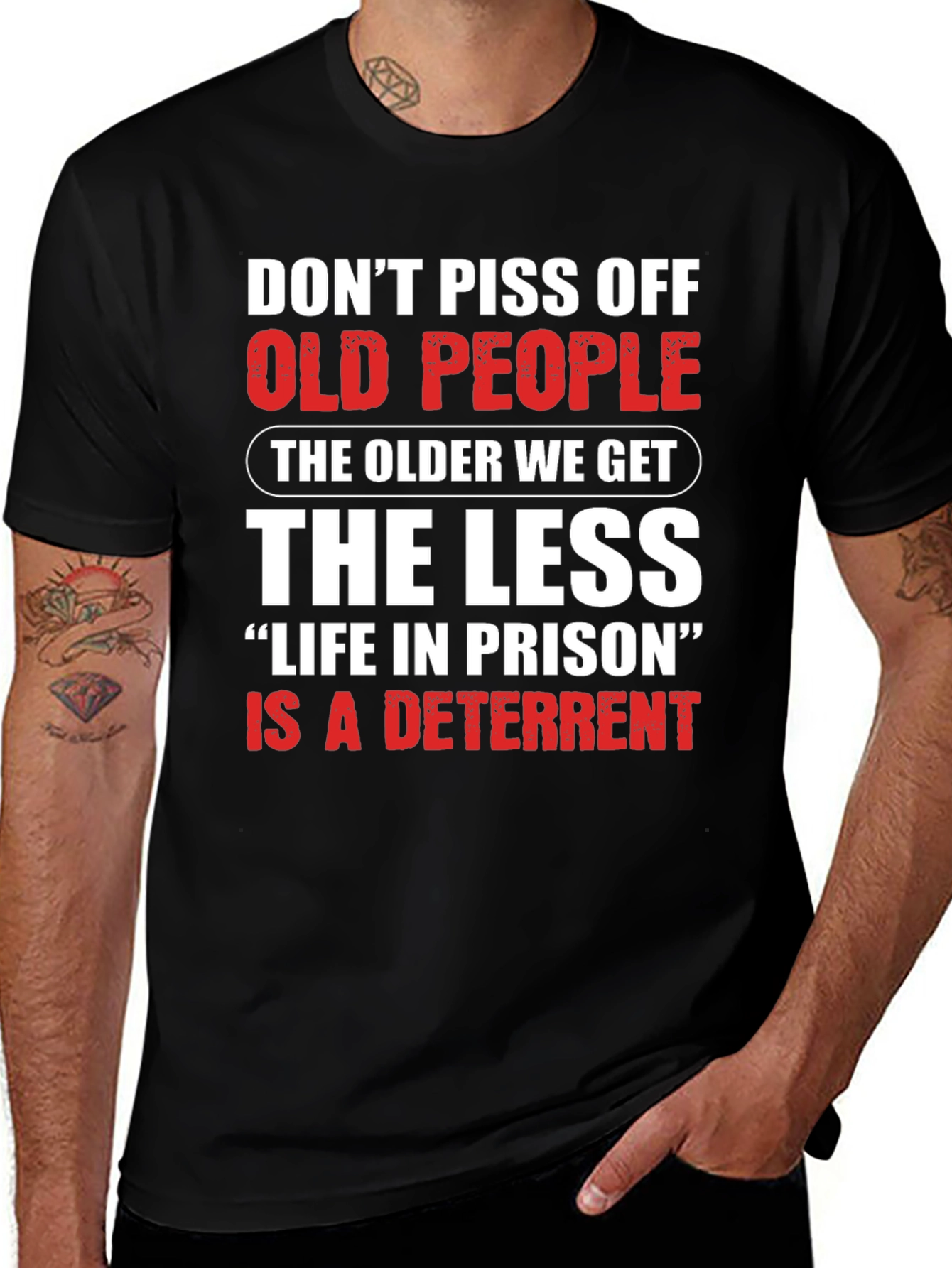Variant 29 of Don't Piss Off Old People Black T-Shirt