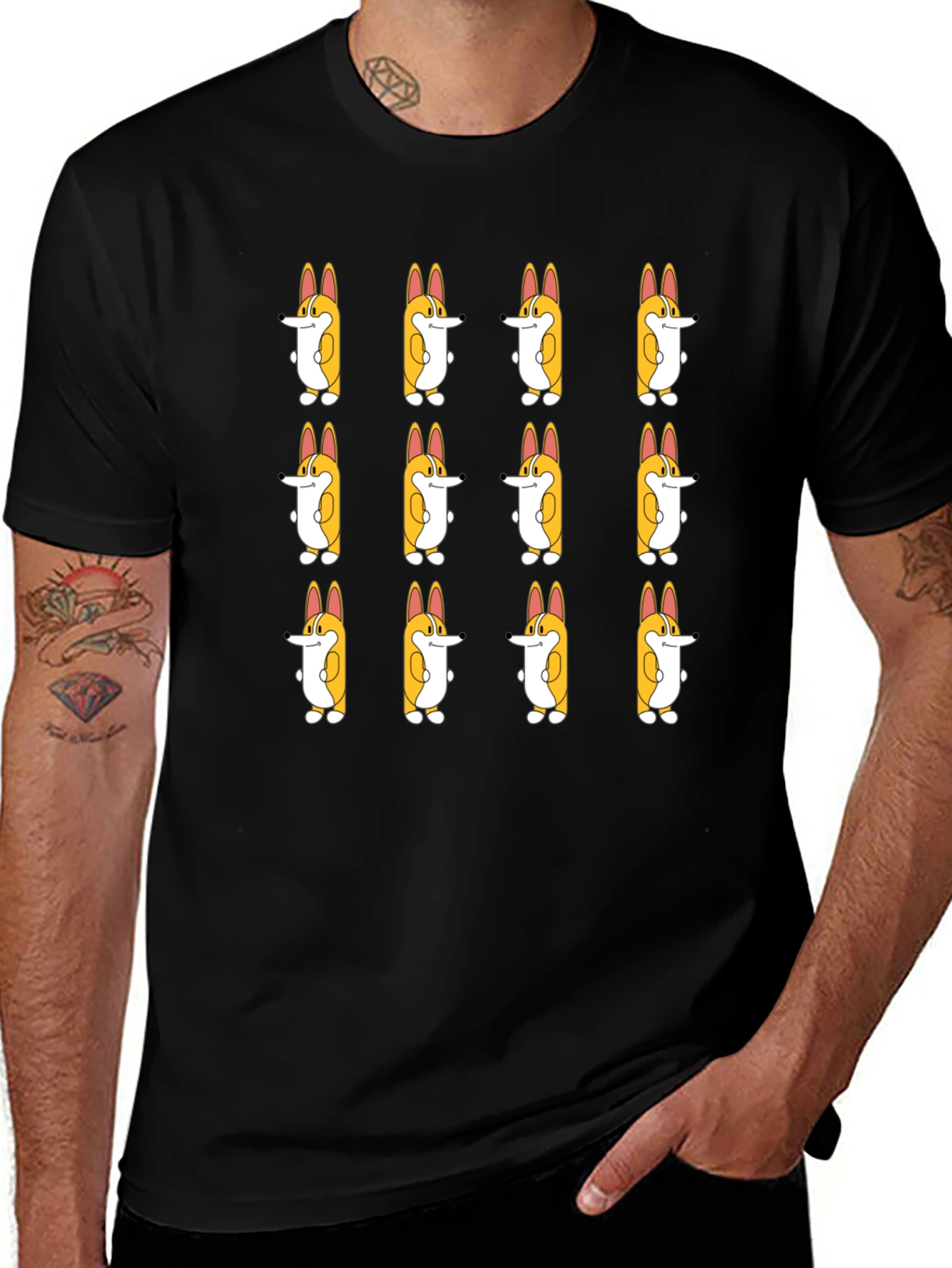 Variant 15 of Corgi Cartoon Pattern Tee