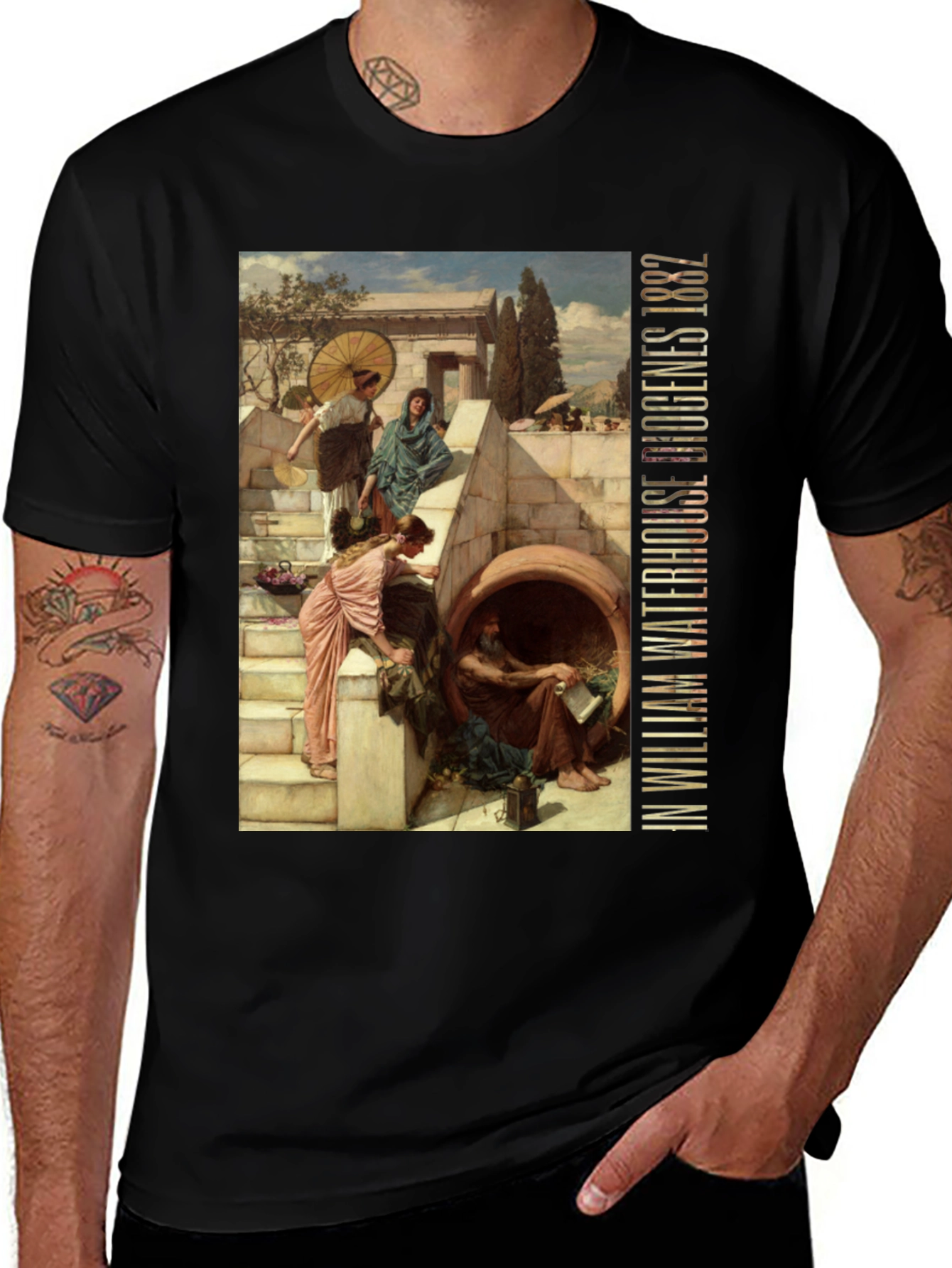 Black Diogenes Waterhouse 1882 T-Shirt main image